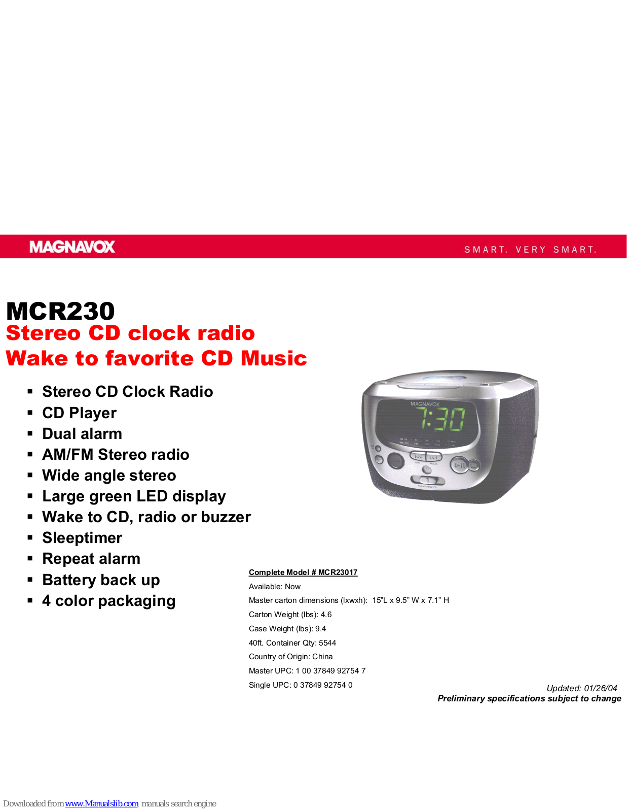 Magnavox MCR230, MCR23017 User Manual