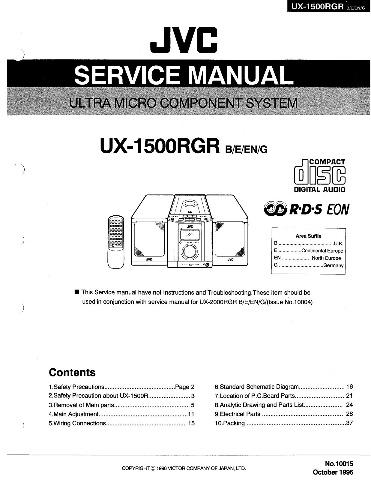 JVC UX-1500-RGR Service manual