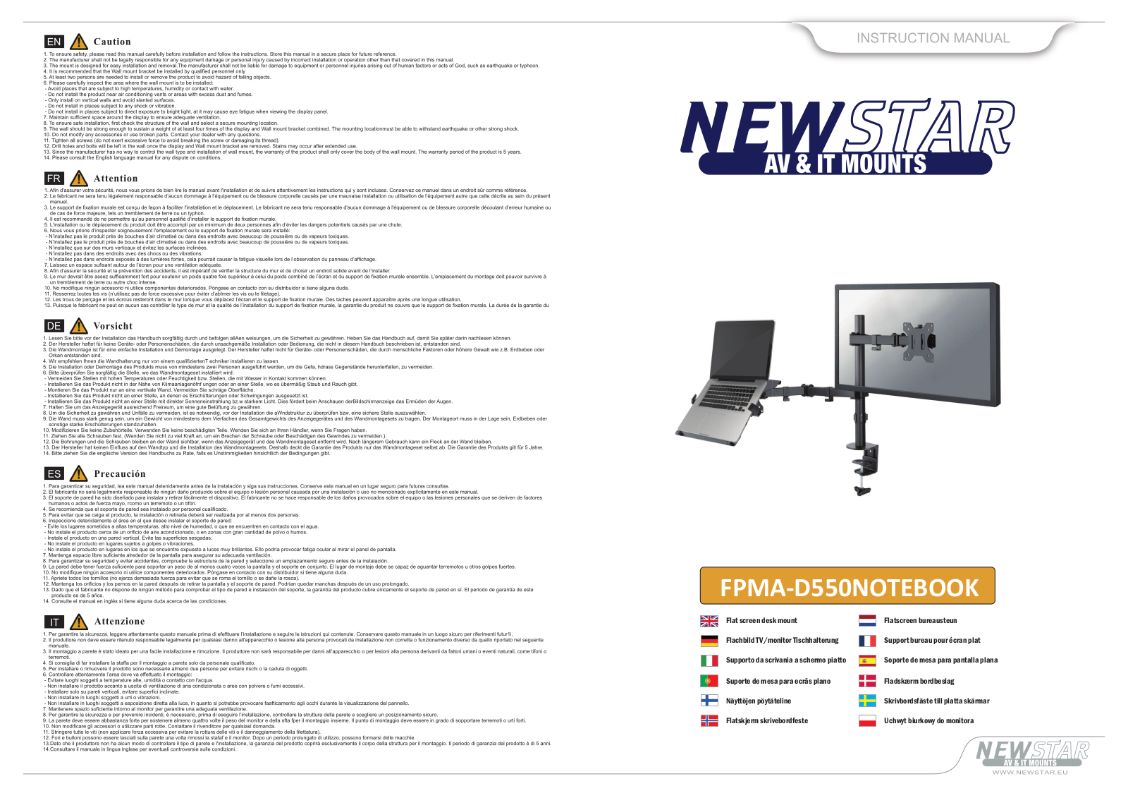 Neomounts FPMA-D550NOTEBOOK User guide - ManualMachine.com