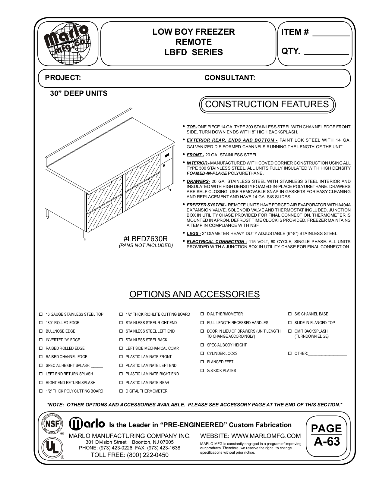 Marlo LBFD4830S User Manual