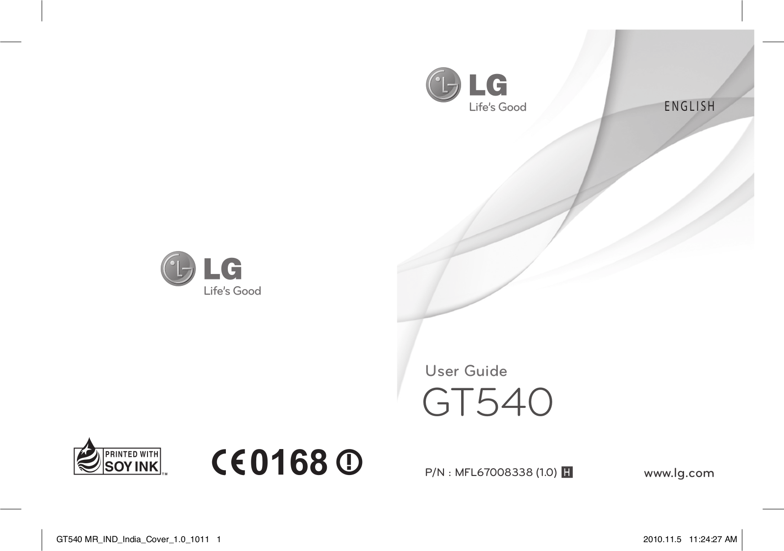 LG GT540 Owner’s Manual