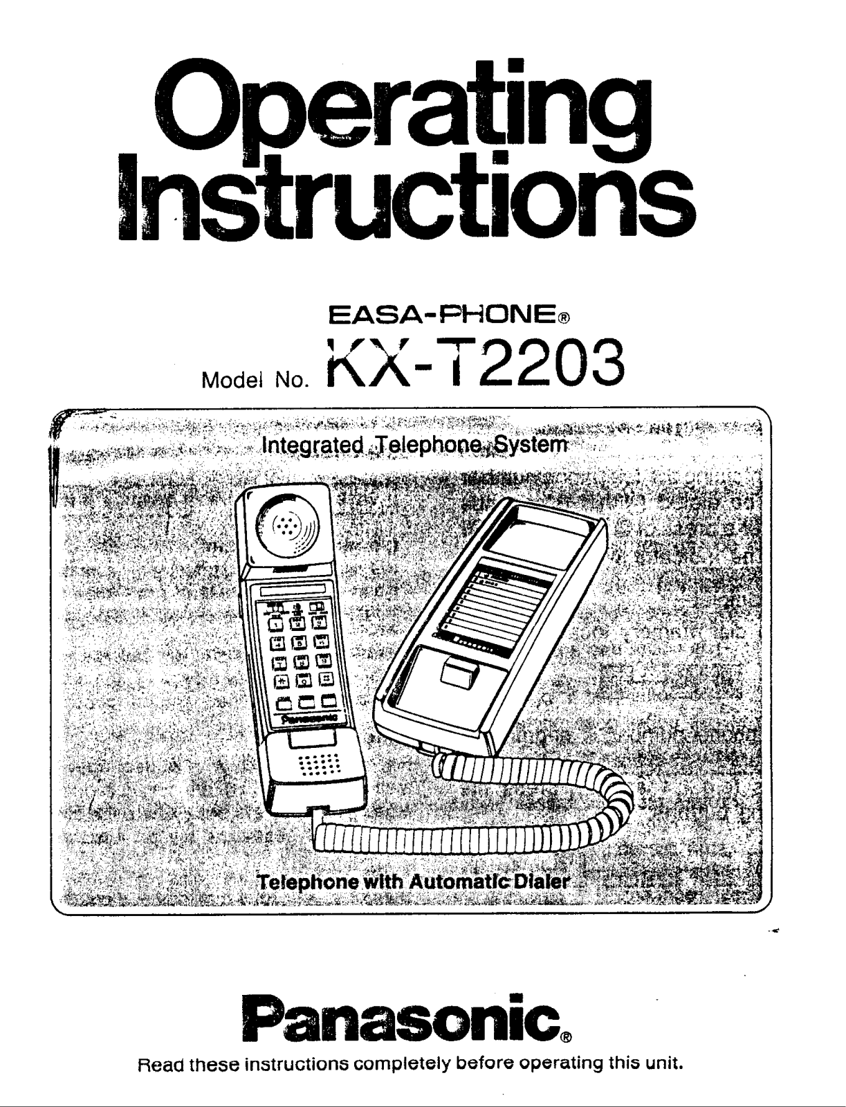 Panasonic kx-t2203 Operation Manual
