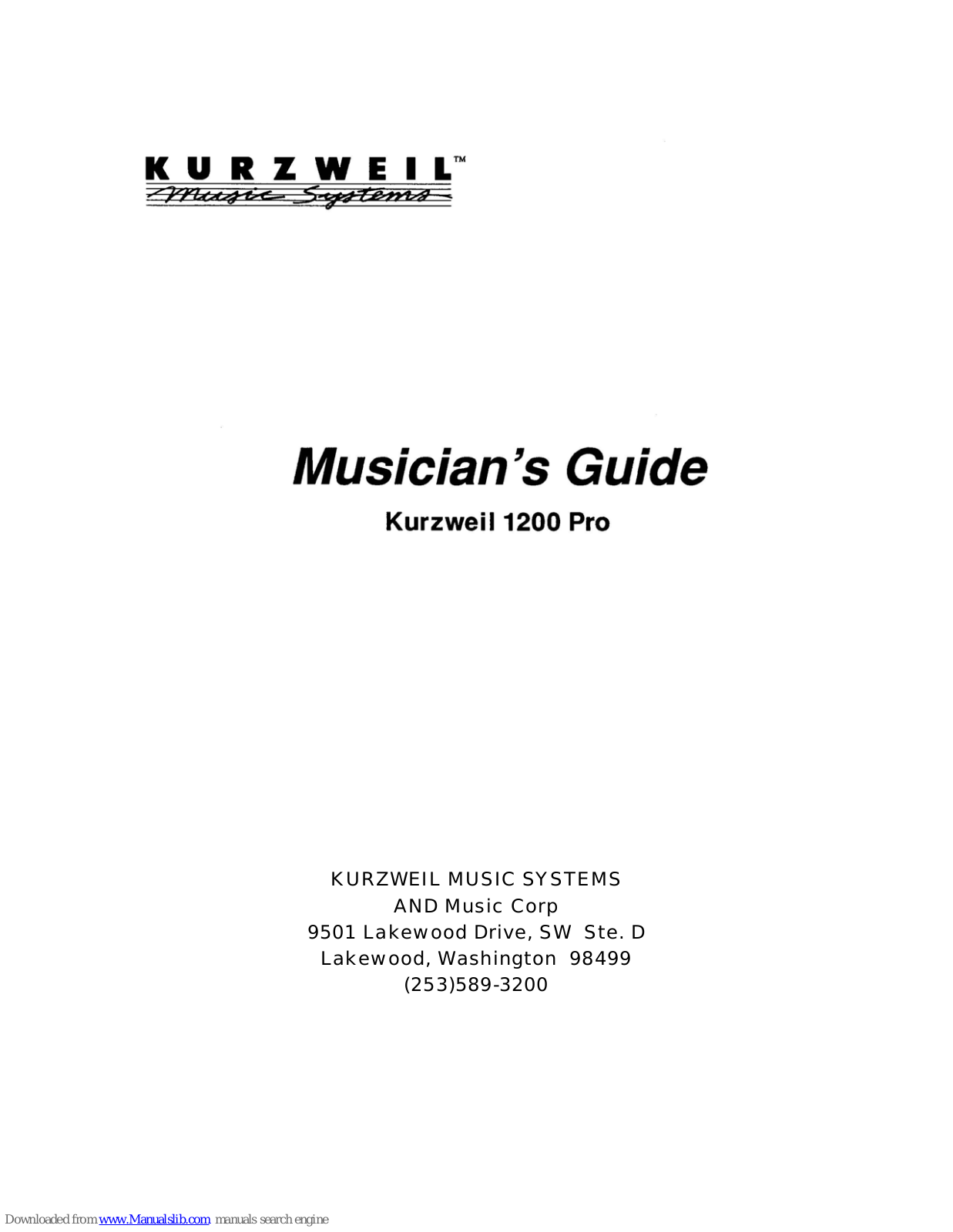 Kurzweil K1200, 1200 Pro User Manual