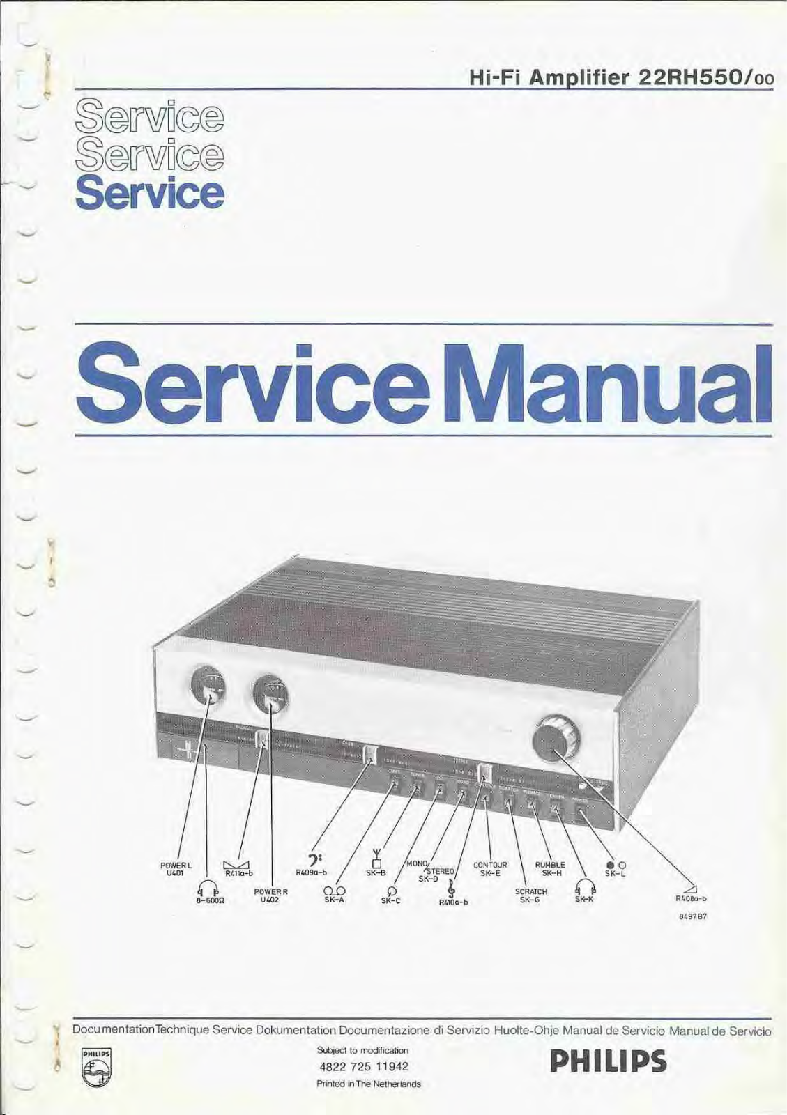 Philips 22-RH-550 Service Manual