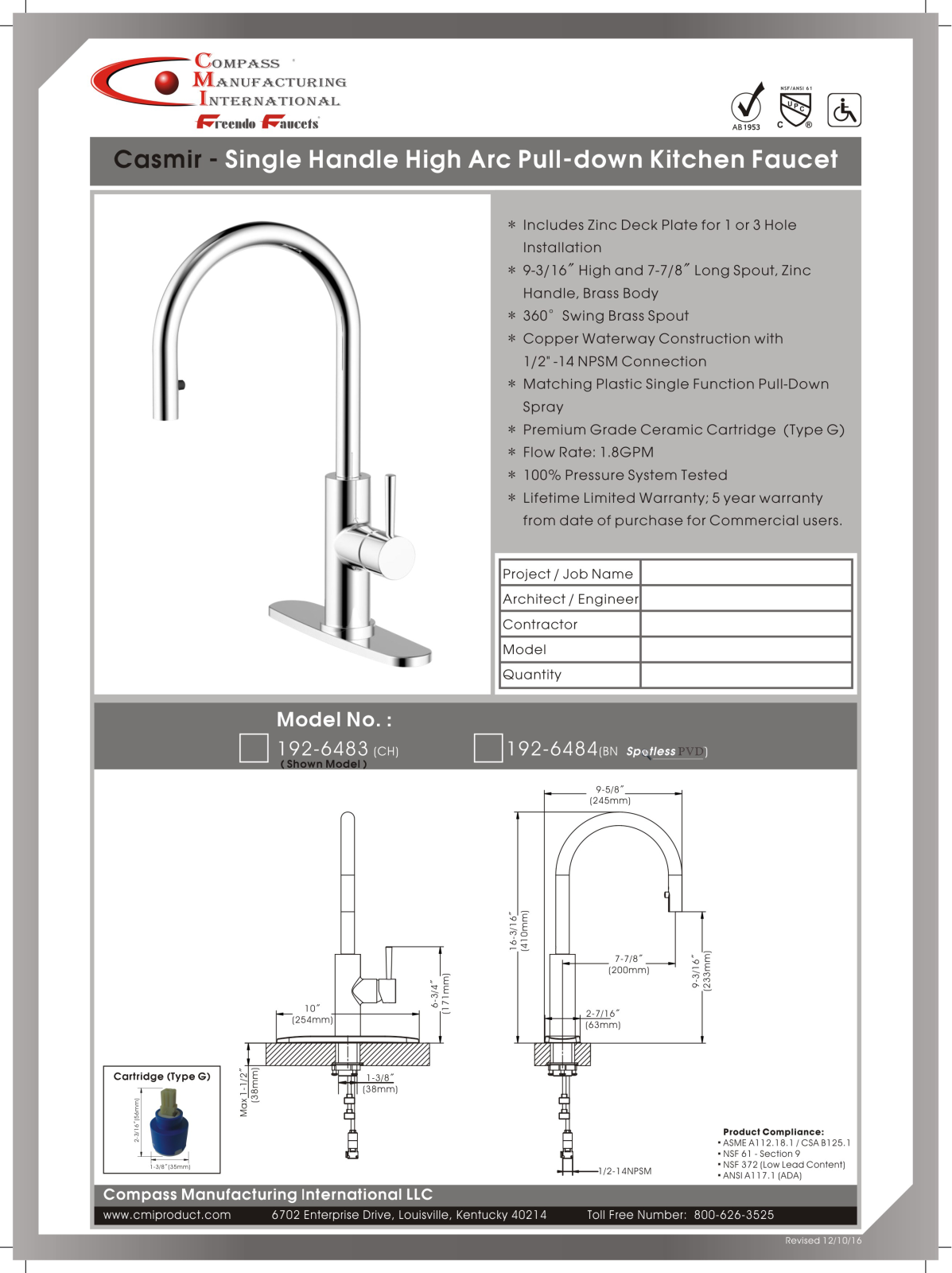 CMI QMV10112 Specifications - ManualMachine.com