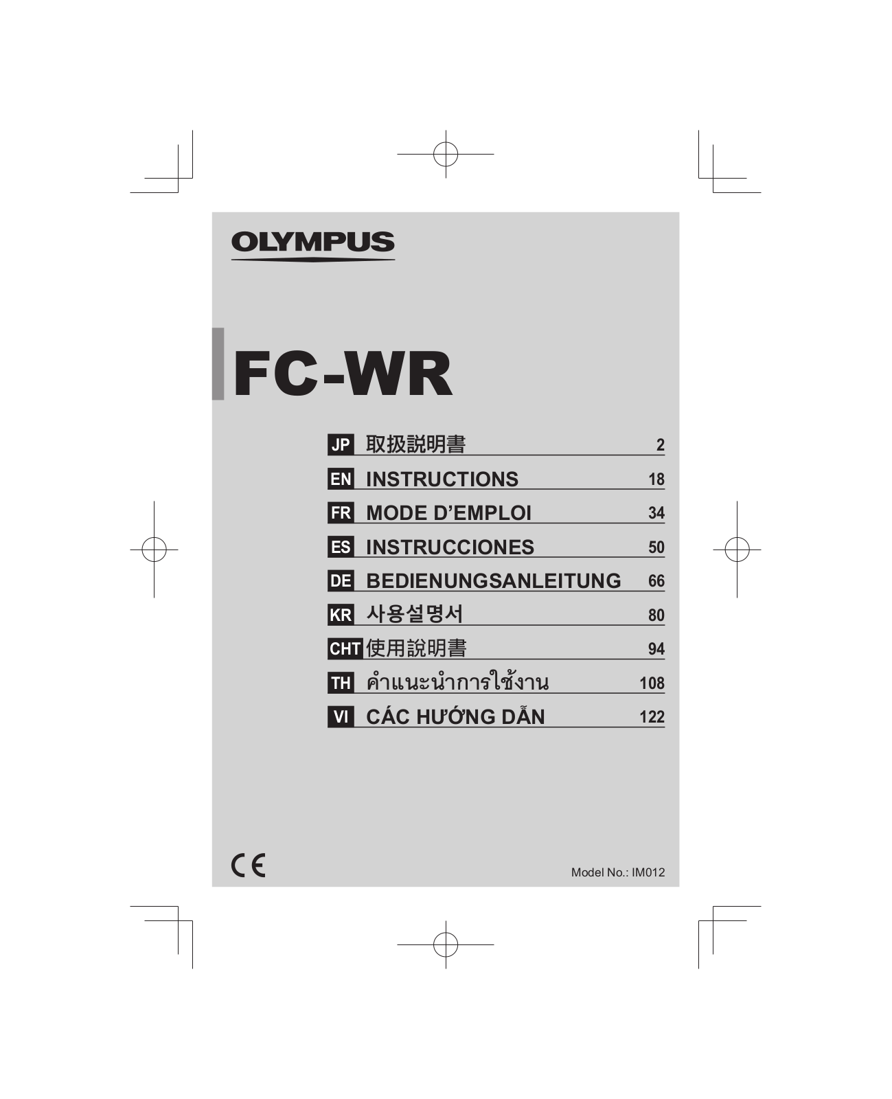 Olympus FC-WR User Manual