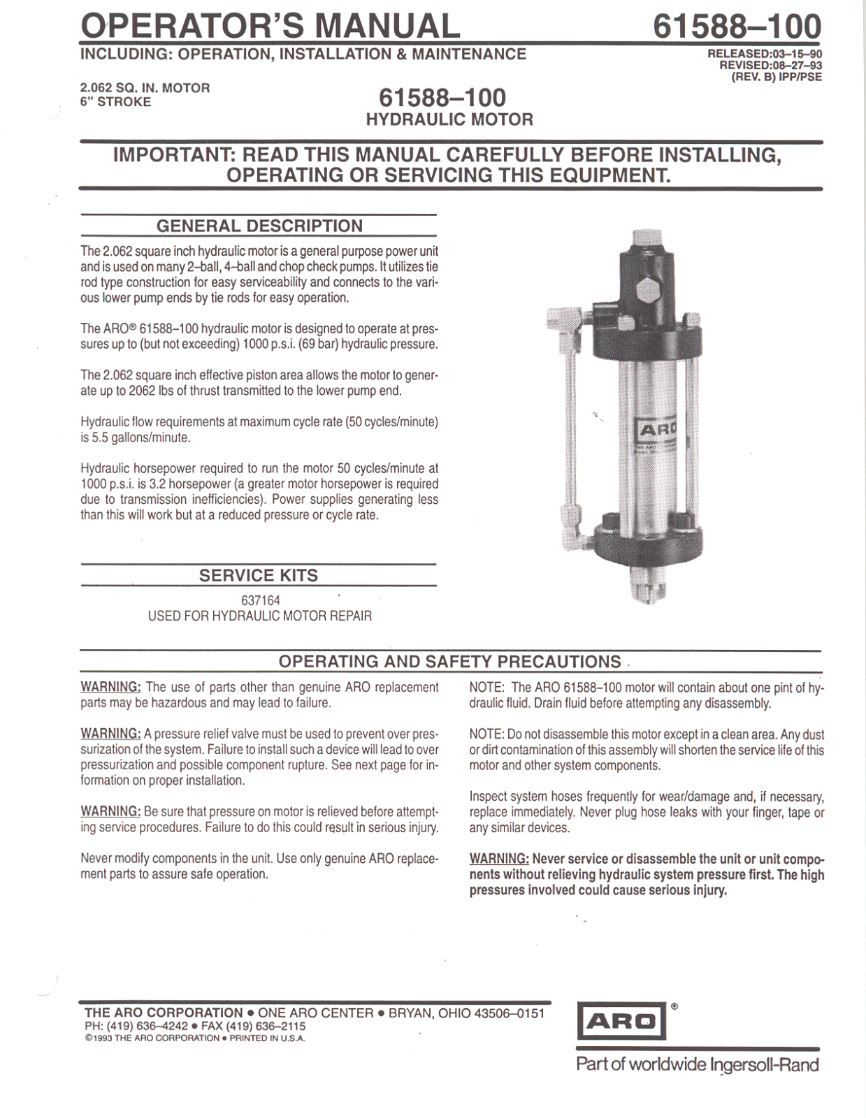 Ingersoll-Rand 61588-100 user guide