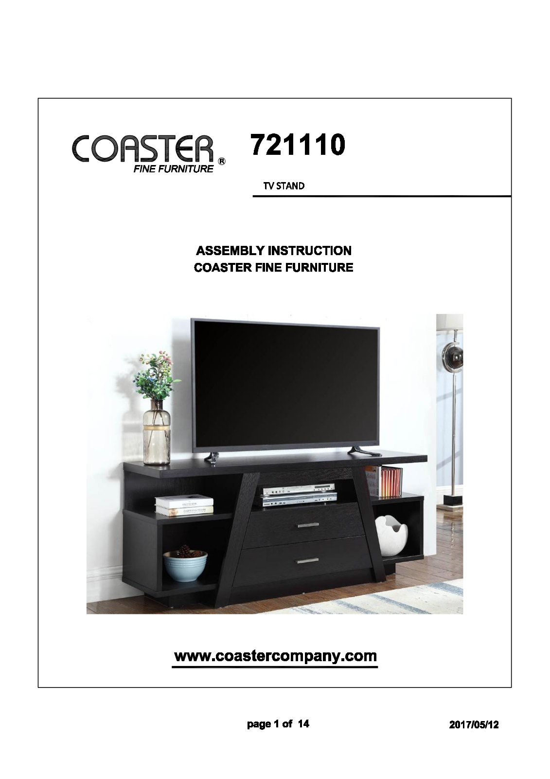 Coaster 721110 Assembly Guide