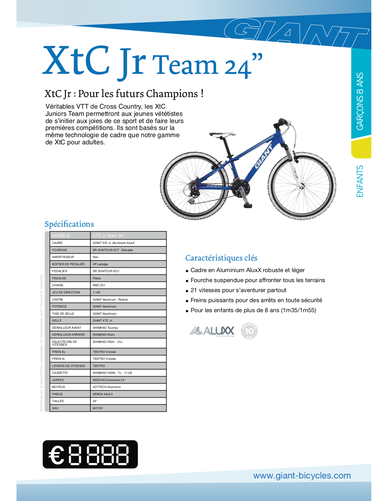 GIANT XTC JR TEAM 24 User Manual