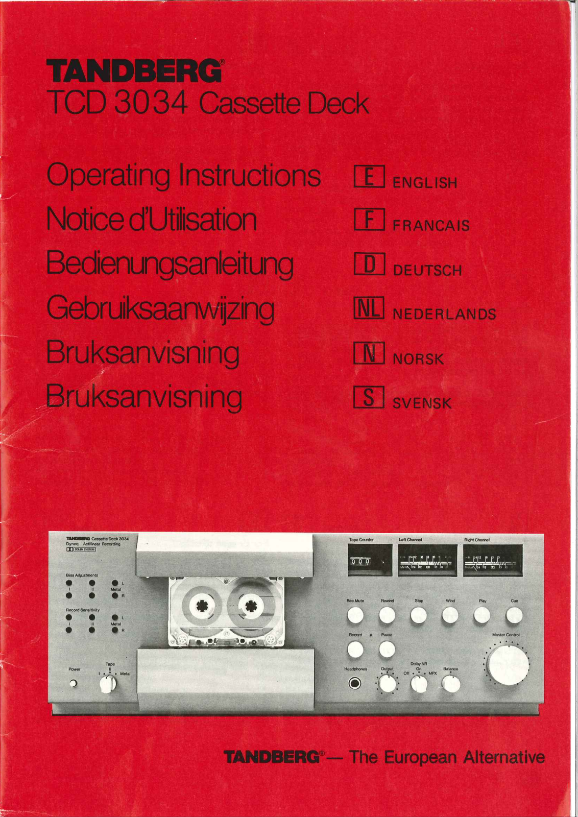 Tandberg TCD-3034 Owners manual