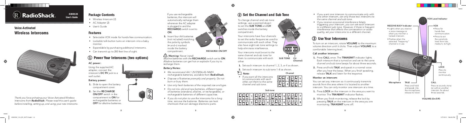 Radio Shack 4300124C User Manual