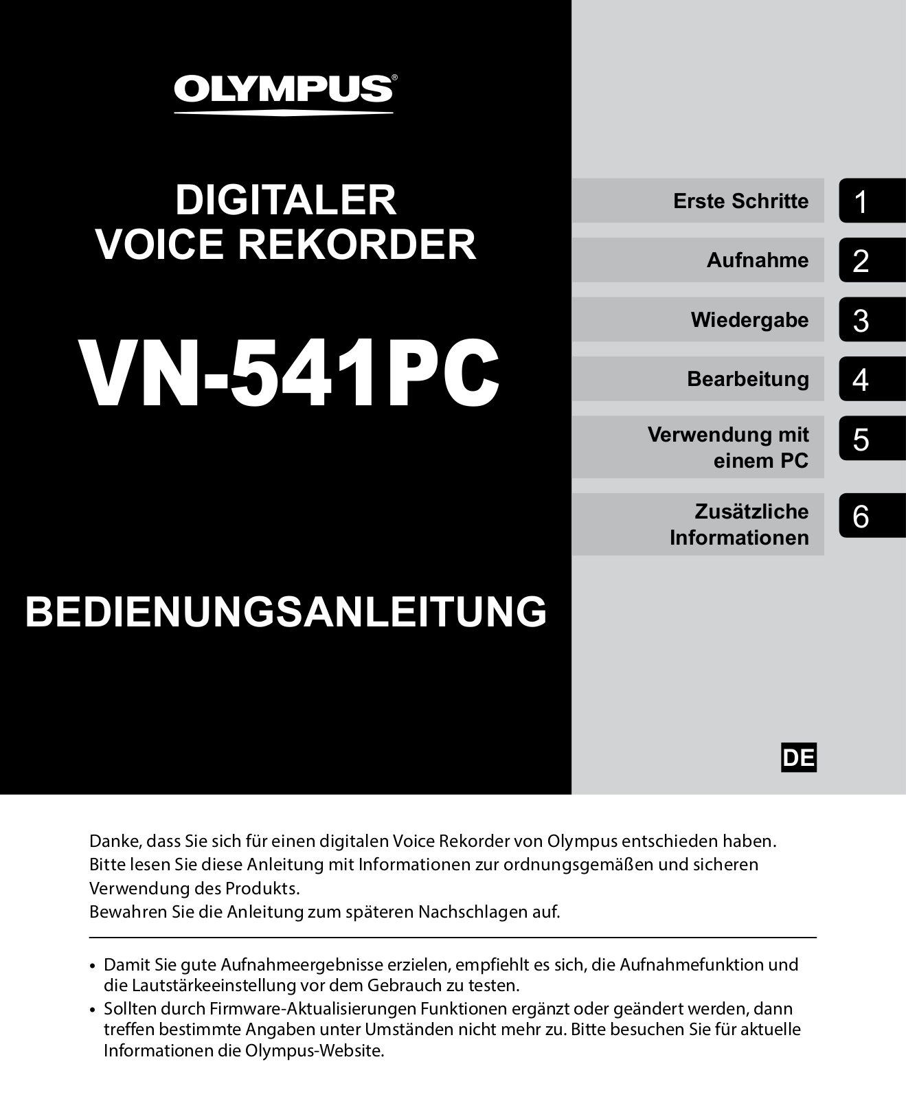 Olympus VN-541PC User Manual