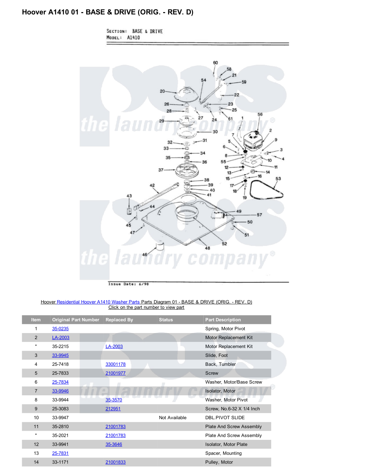 Hoover A1410 Parts Diagram