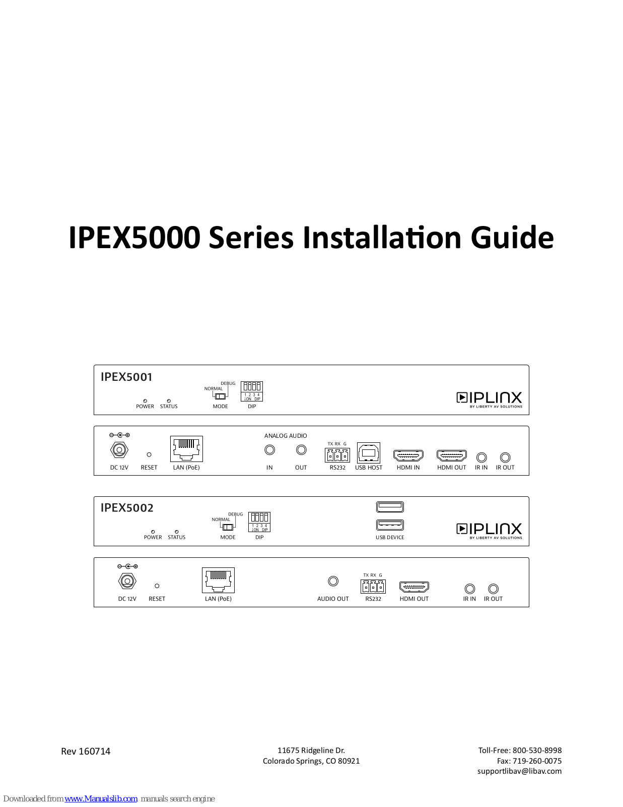 Liberty IPEX5001, IPEX5002 Installation Manual