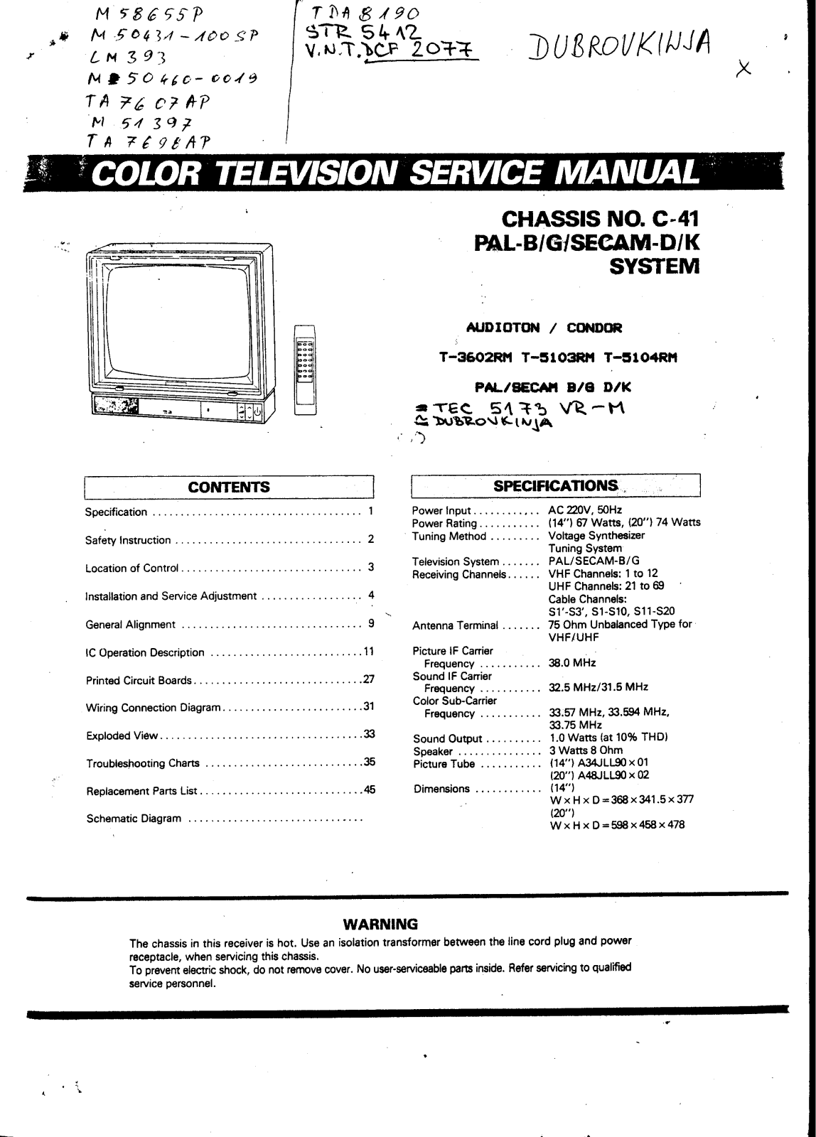 Audioton t3602rm, t5103rm, t5104rm, t510 schematic