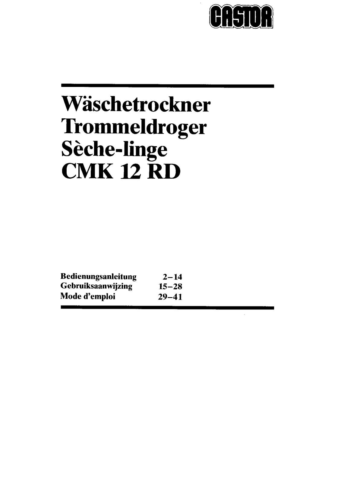 Castor CMK12RD User Manual