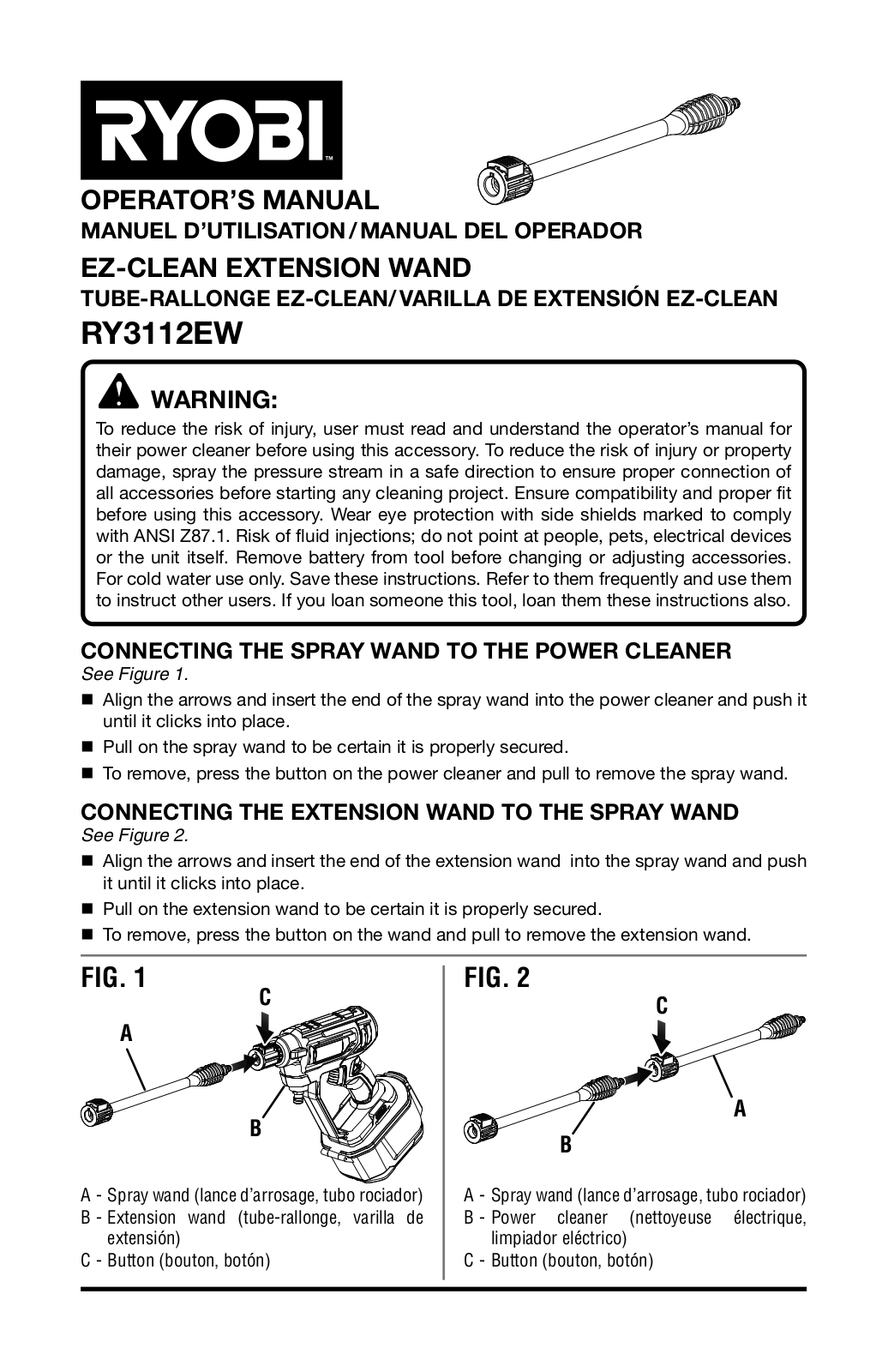 Ryobi RY3112EW user guide - ManualMachine.com