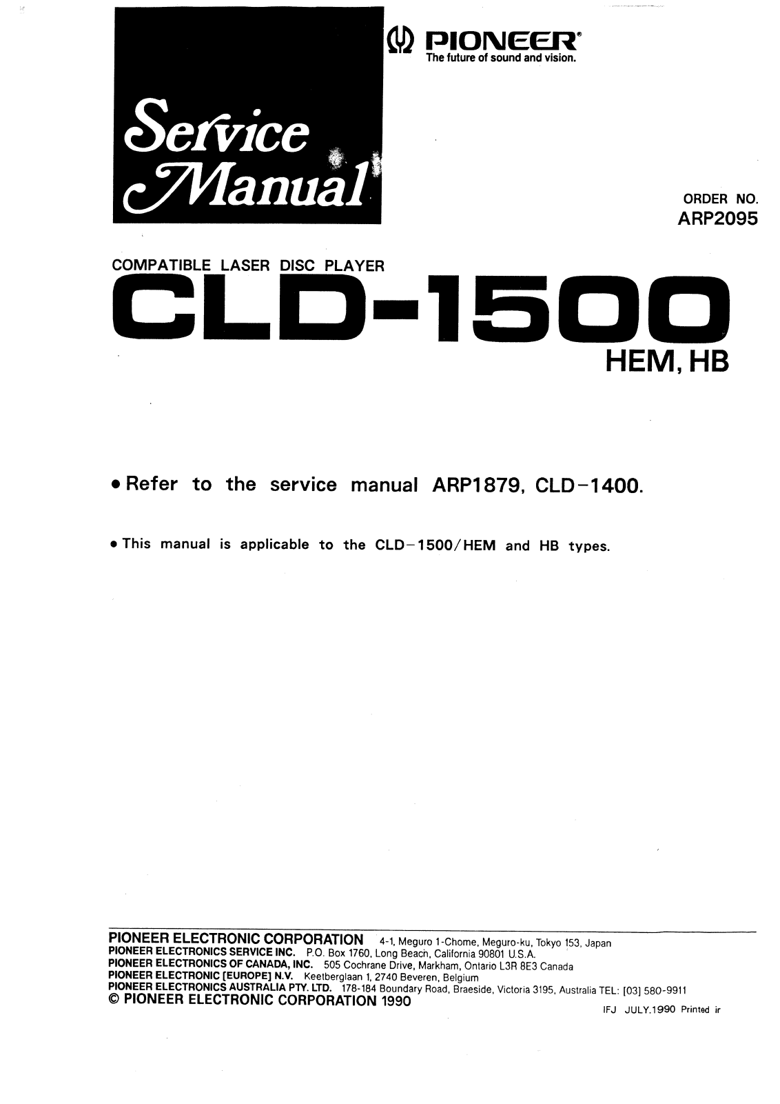 Pioneer CLD-1500 Service manual