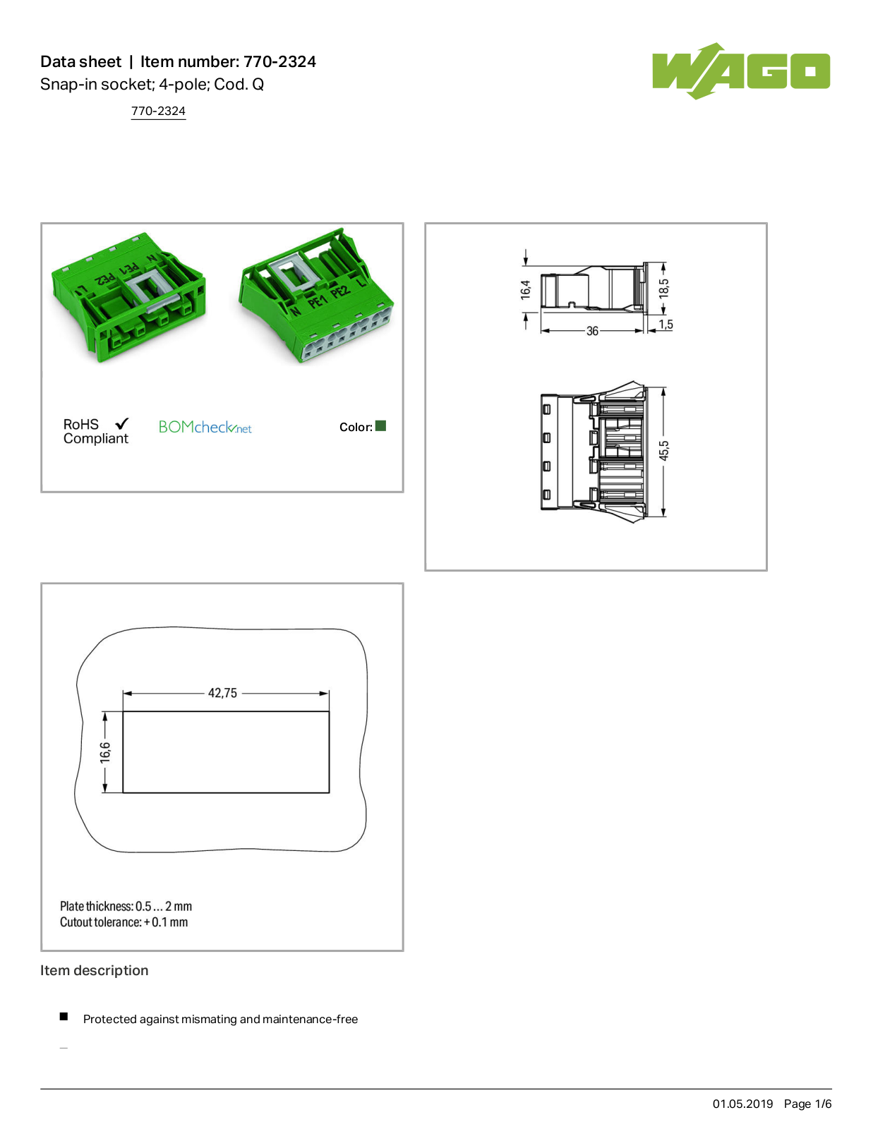 Wago 770-2324 Data Sheet