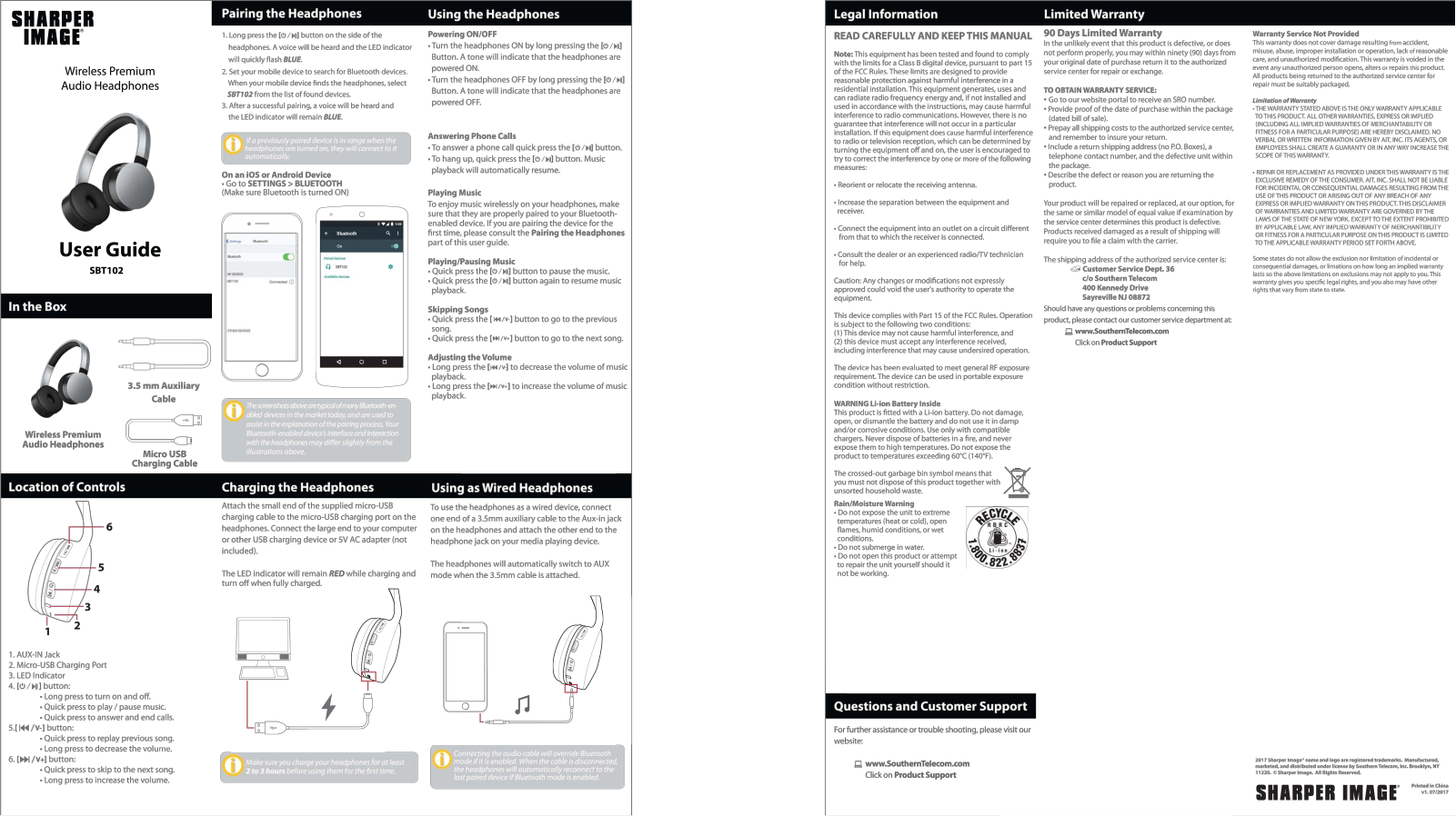 Sharper image SBT102 User Manual