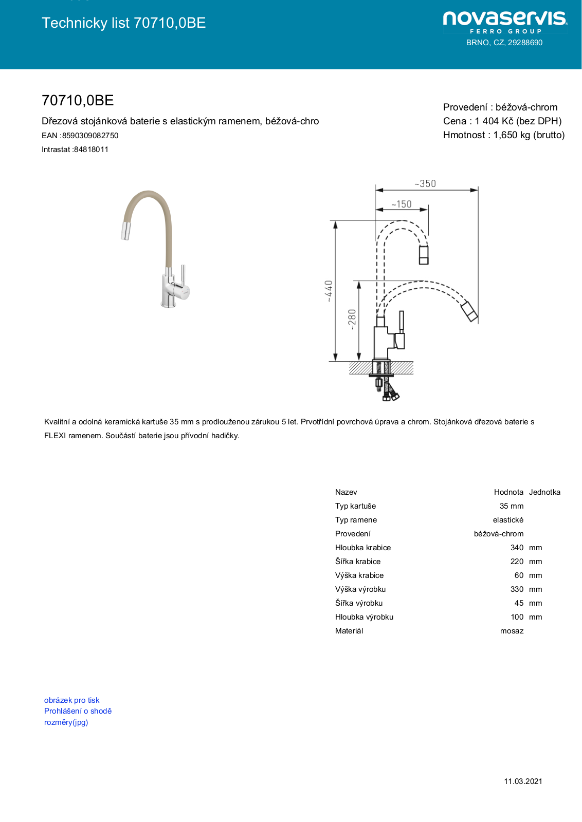 Novaservis 70710.0BE User guide - ManualMachine.com