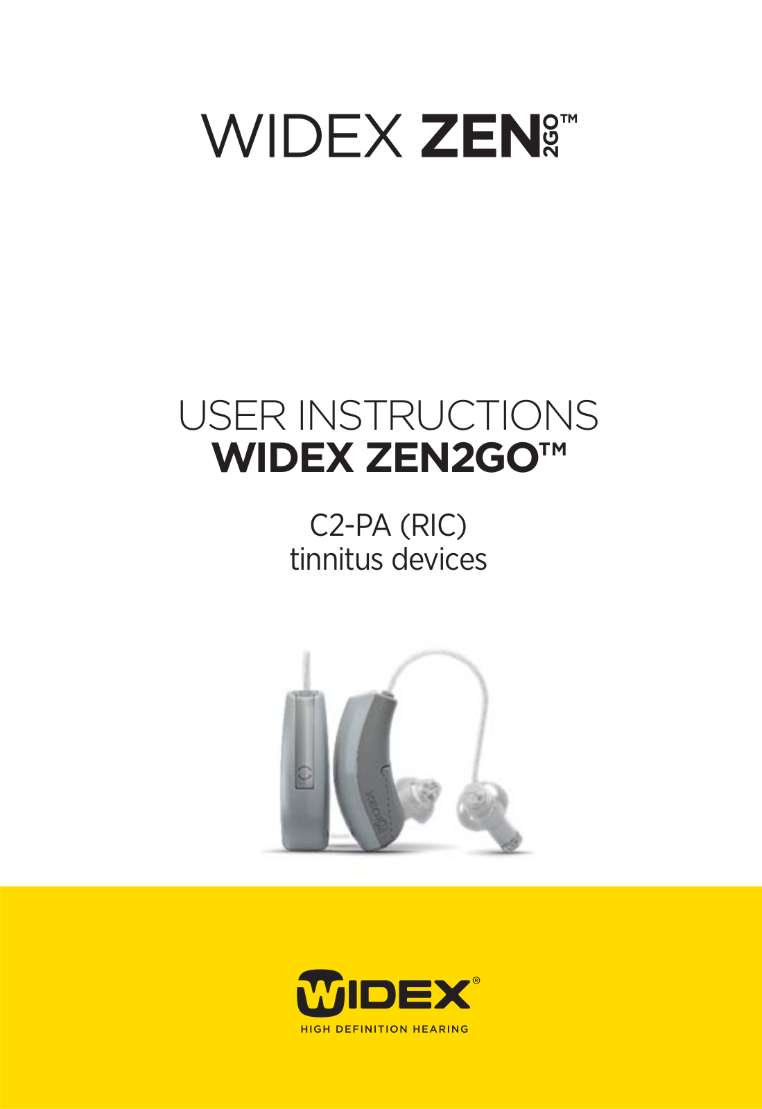 Widex C2-PA User Manual