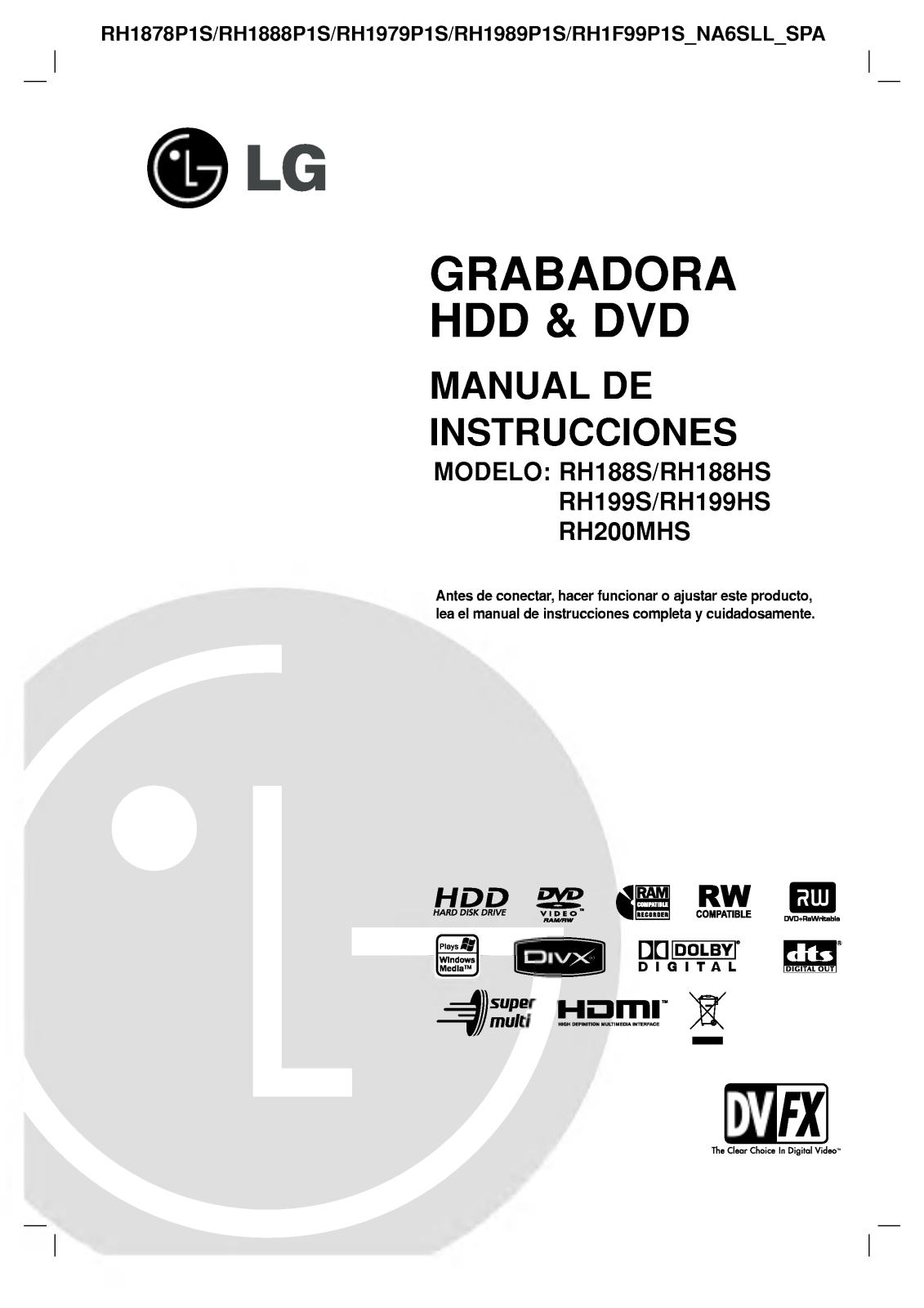 LG RH1878P1S User Manual