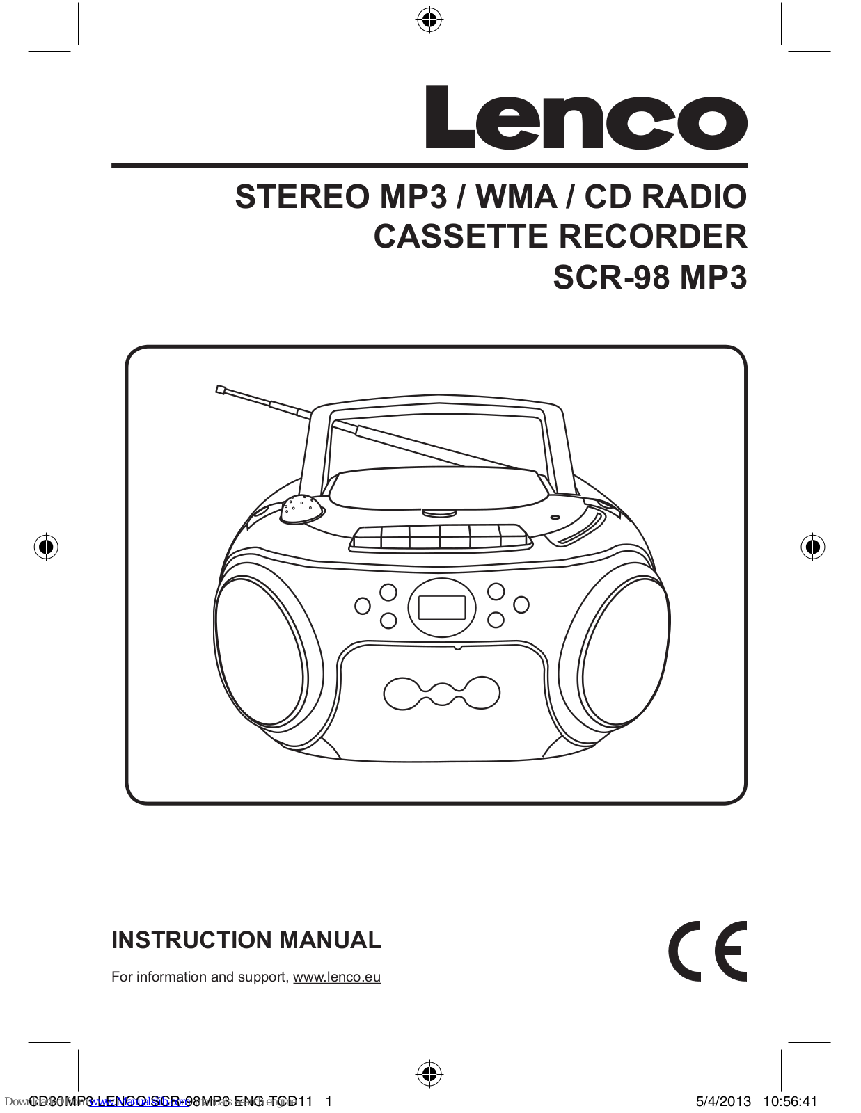 LENCO SCR-98 MP3 Instruction Manual