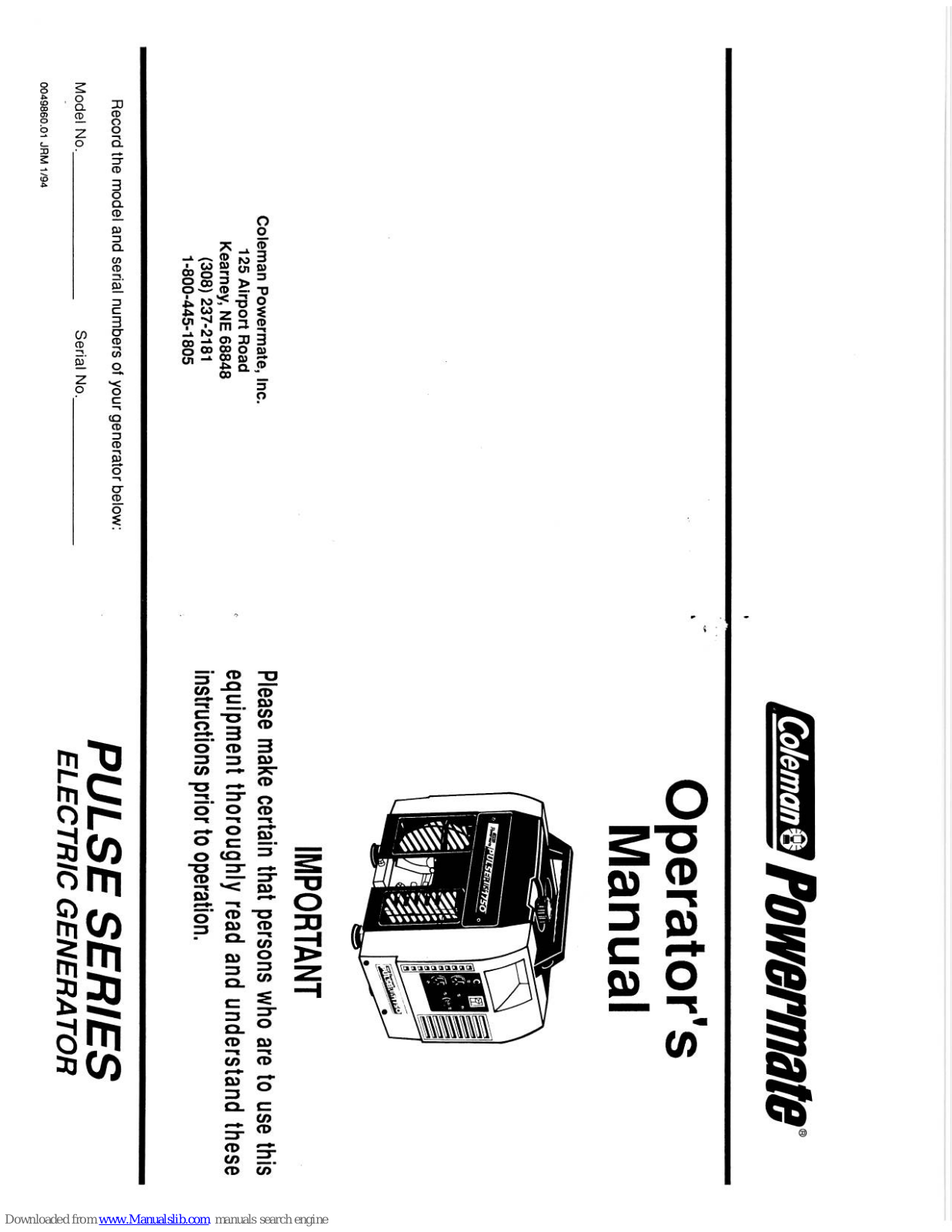 Powermate Pulse Series Operator's Manual