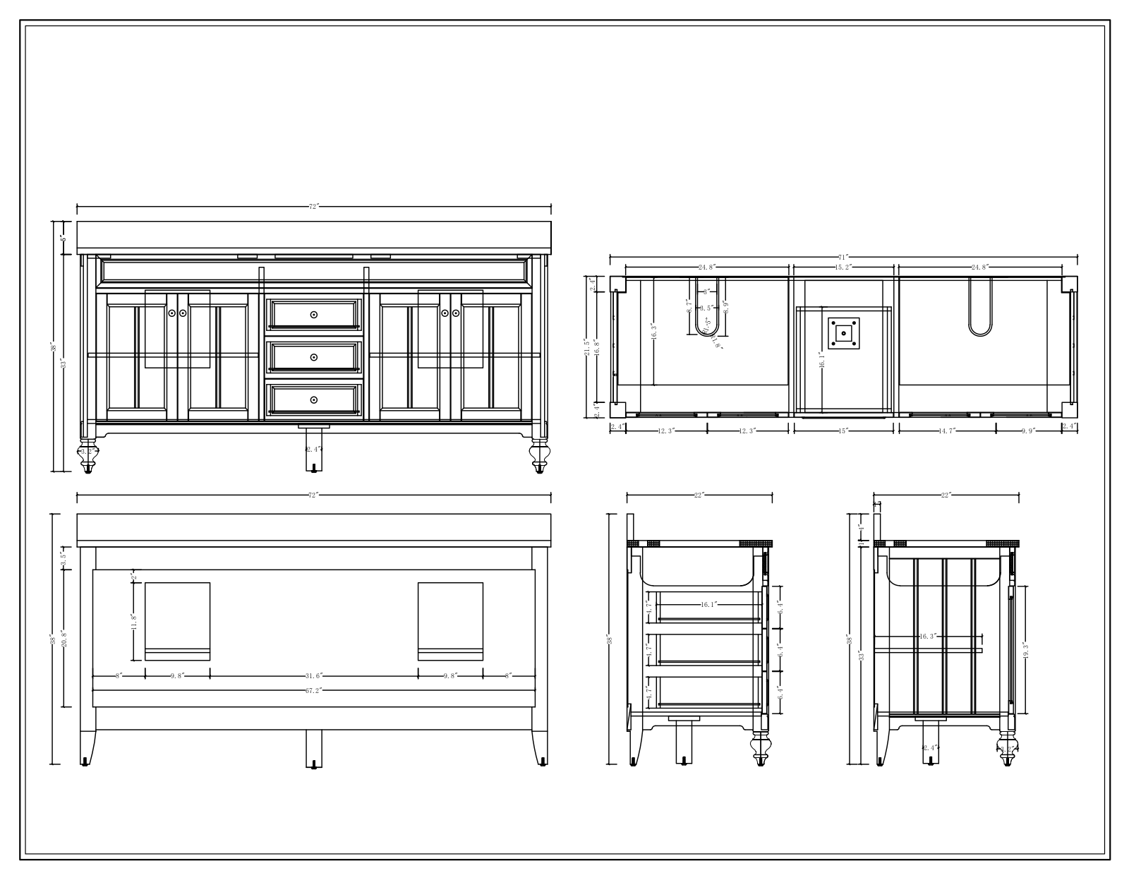 Lark Manor™ CDCB1440 Dimensions - ManualMachine.com