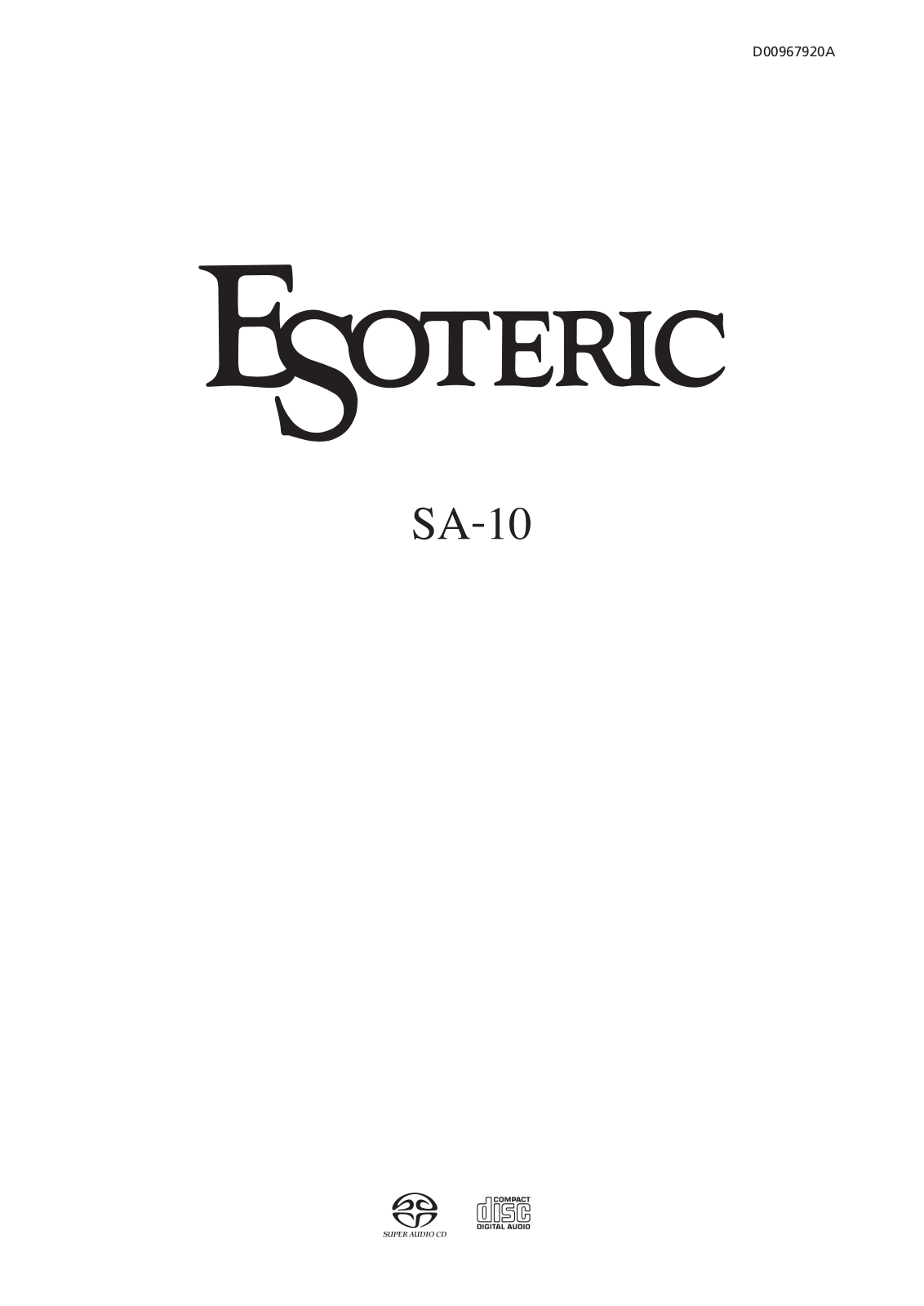 Esoteric SA-10 User Manual