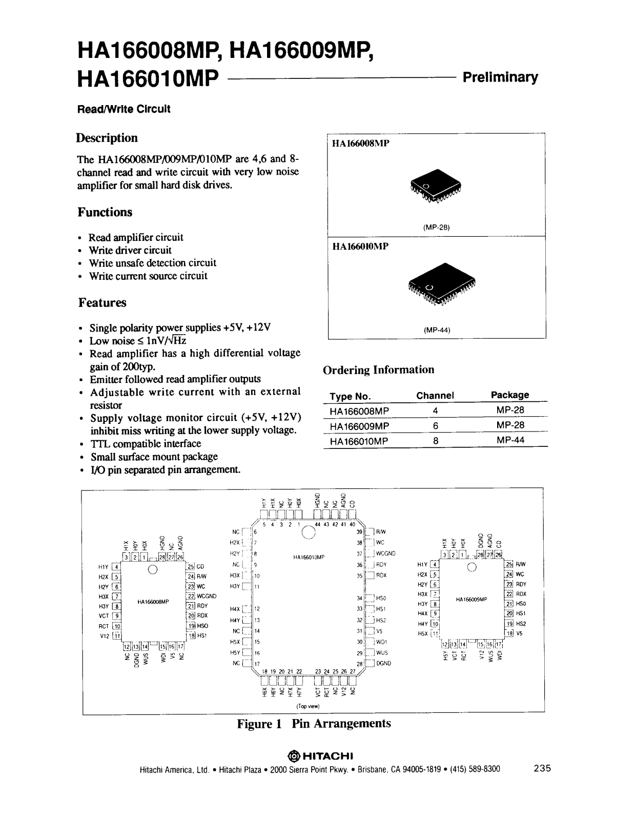 HIT HA166010MP, HA166008MP Datasheet