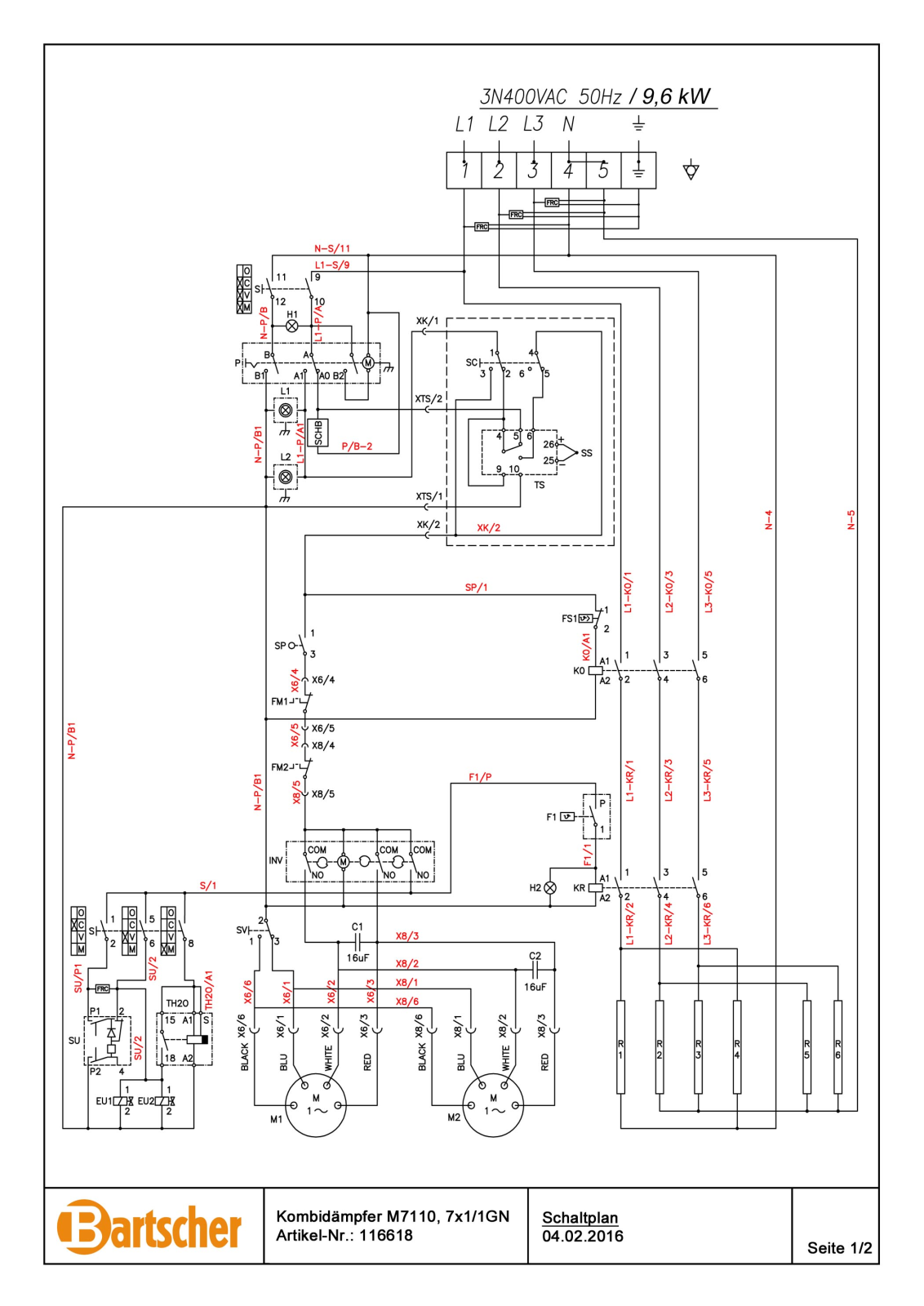 Bartscher M7110 User manual