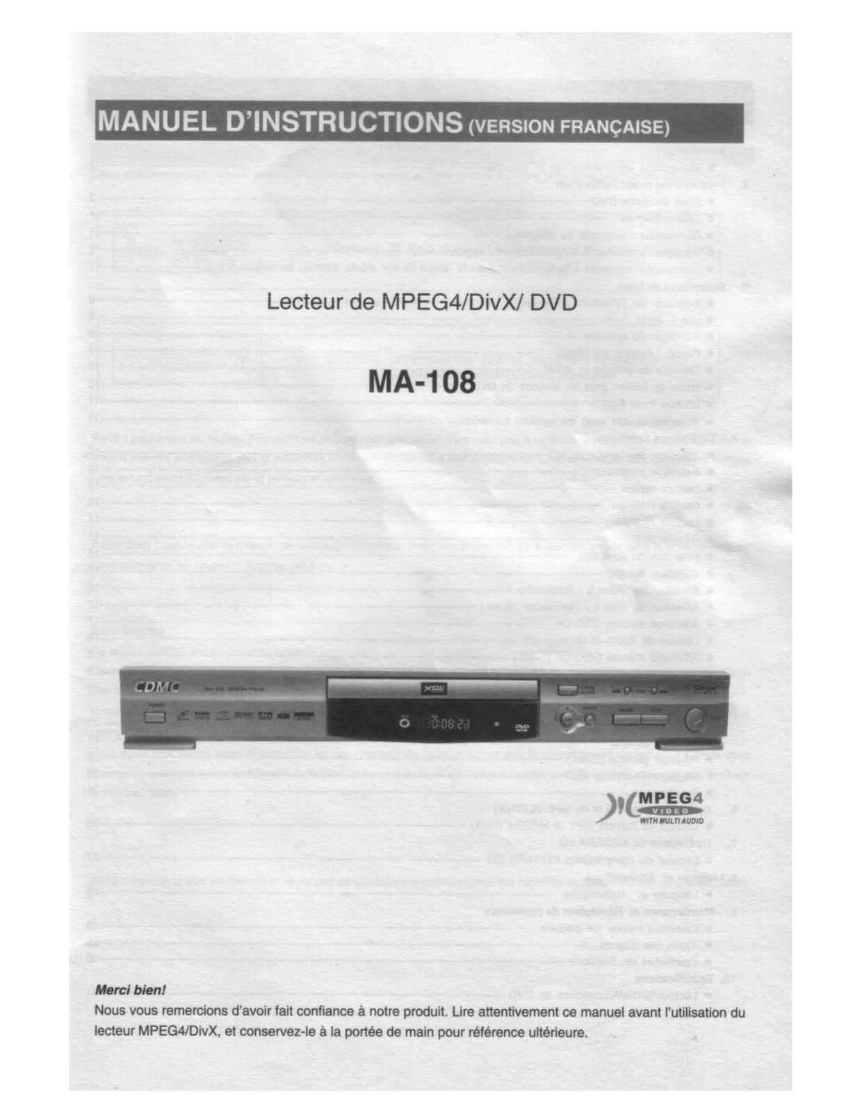 CDMC MA-108 User Manual - ManualMachine.com