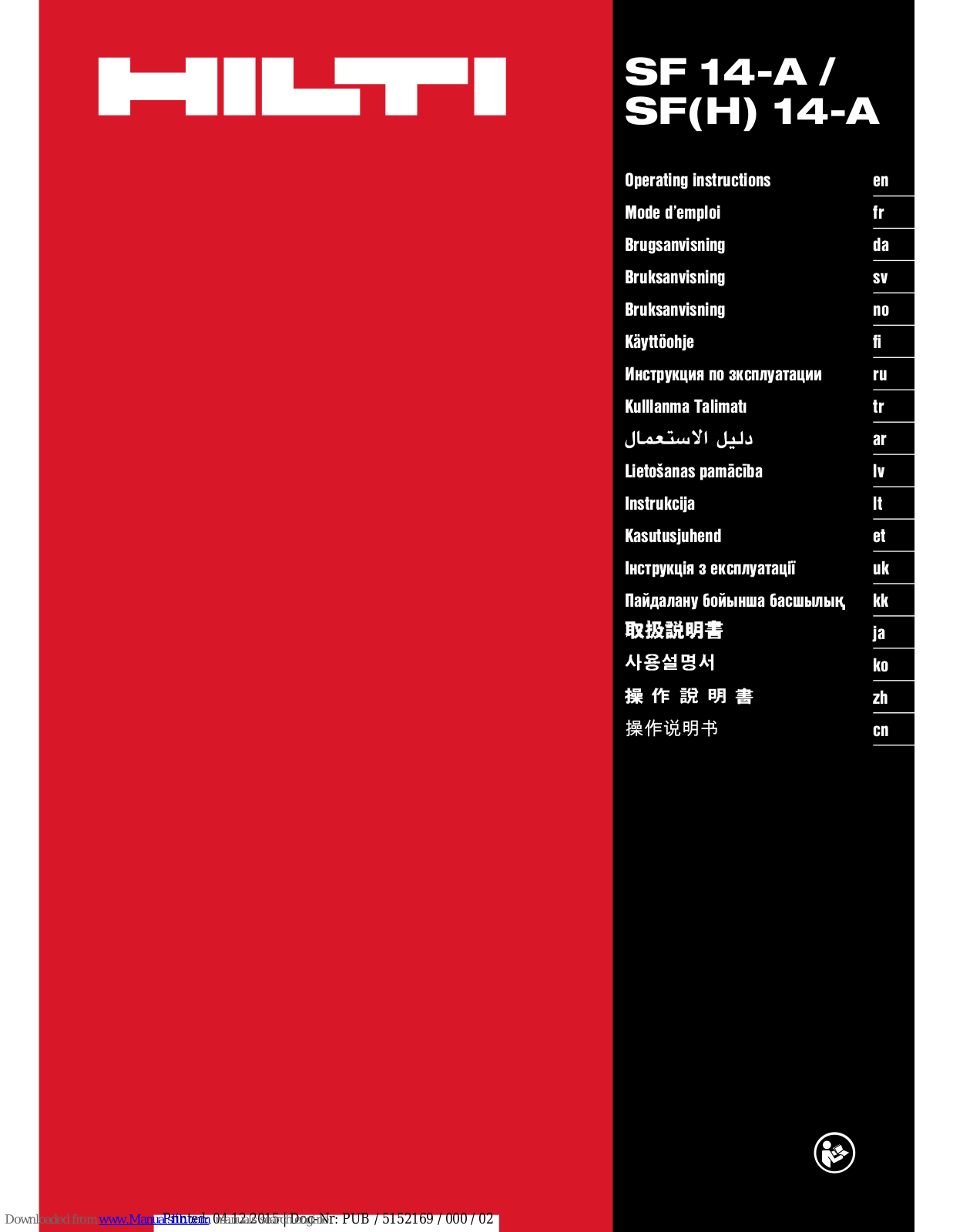 Hilti SF 14-A, SF(H) 14-A Operating Instructions Manual - ManualMachine.com