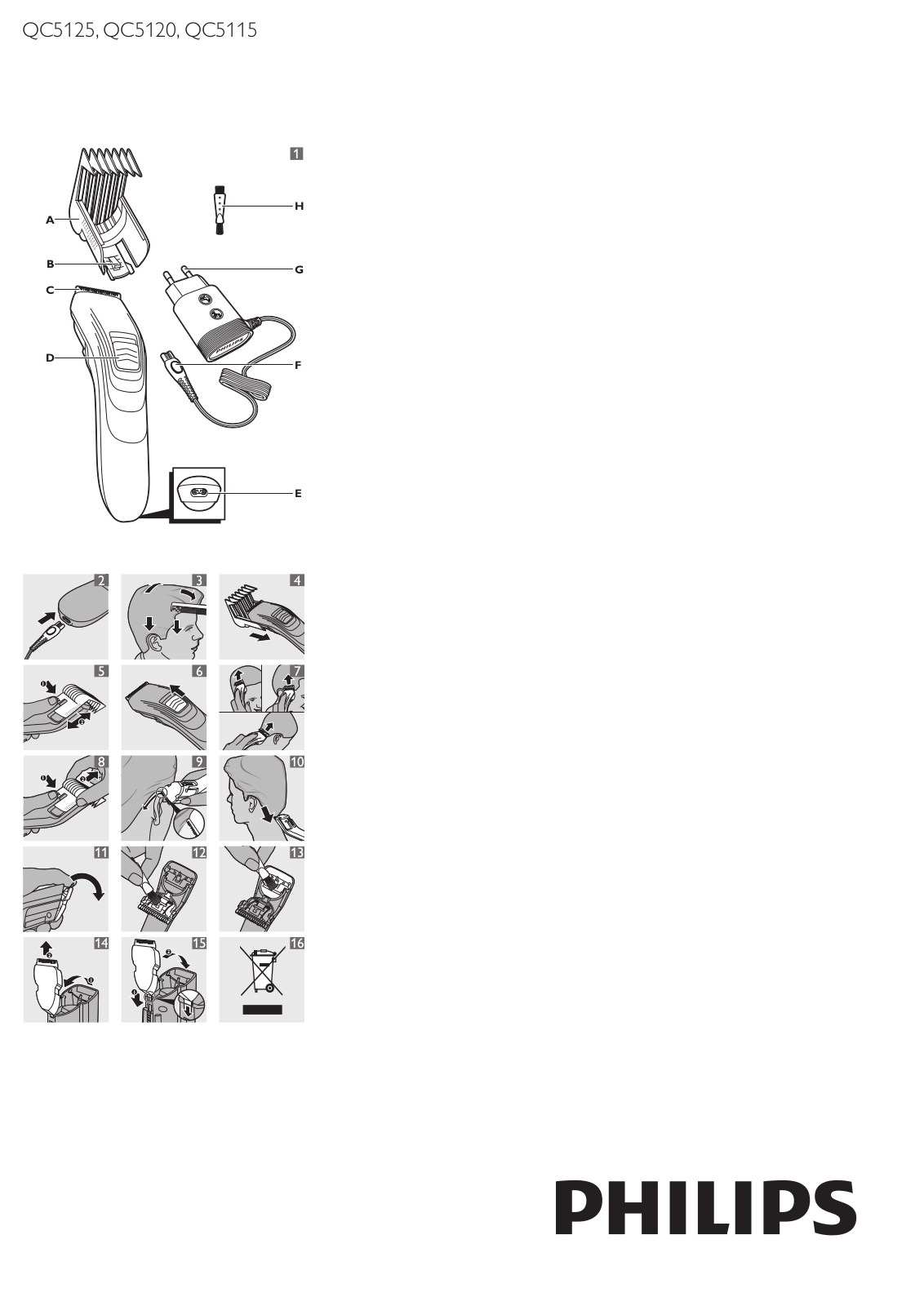 Philips QC5120, QC5115 Operating Instructions