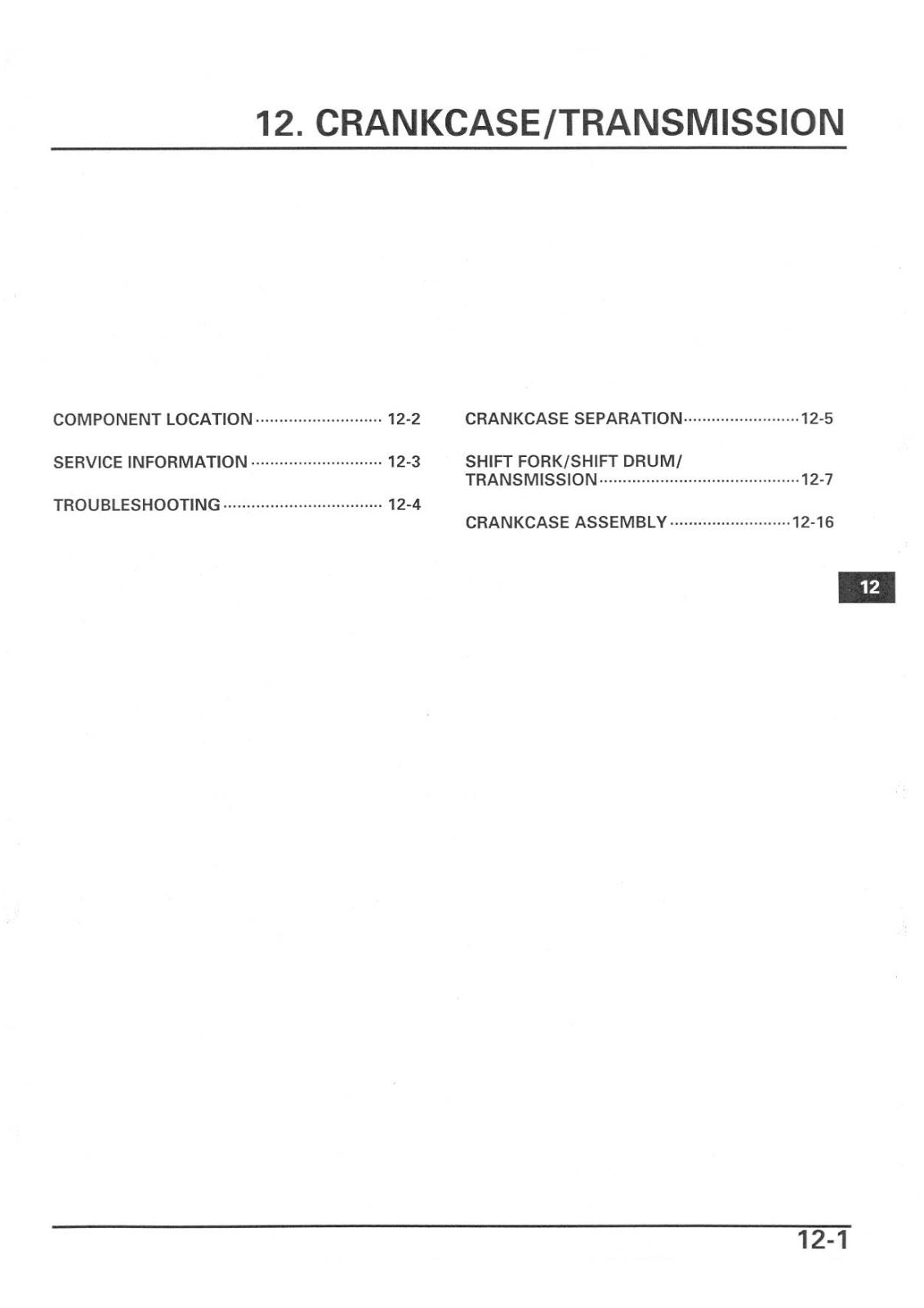 Honda CBR600RR '03 Service Manual Chapter 12 - Crankcase And Transmision