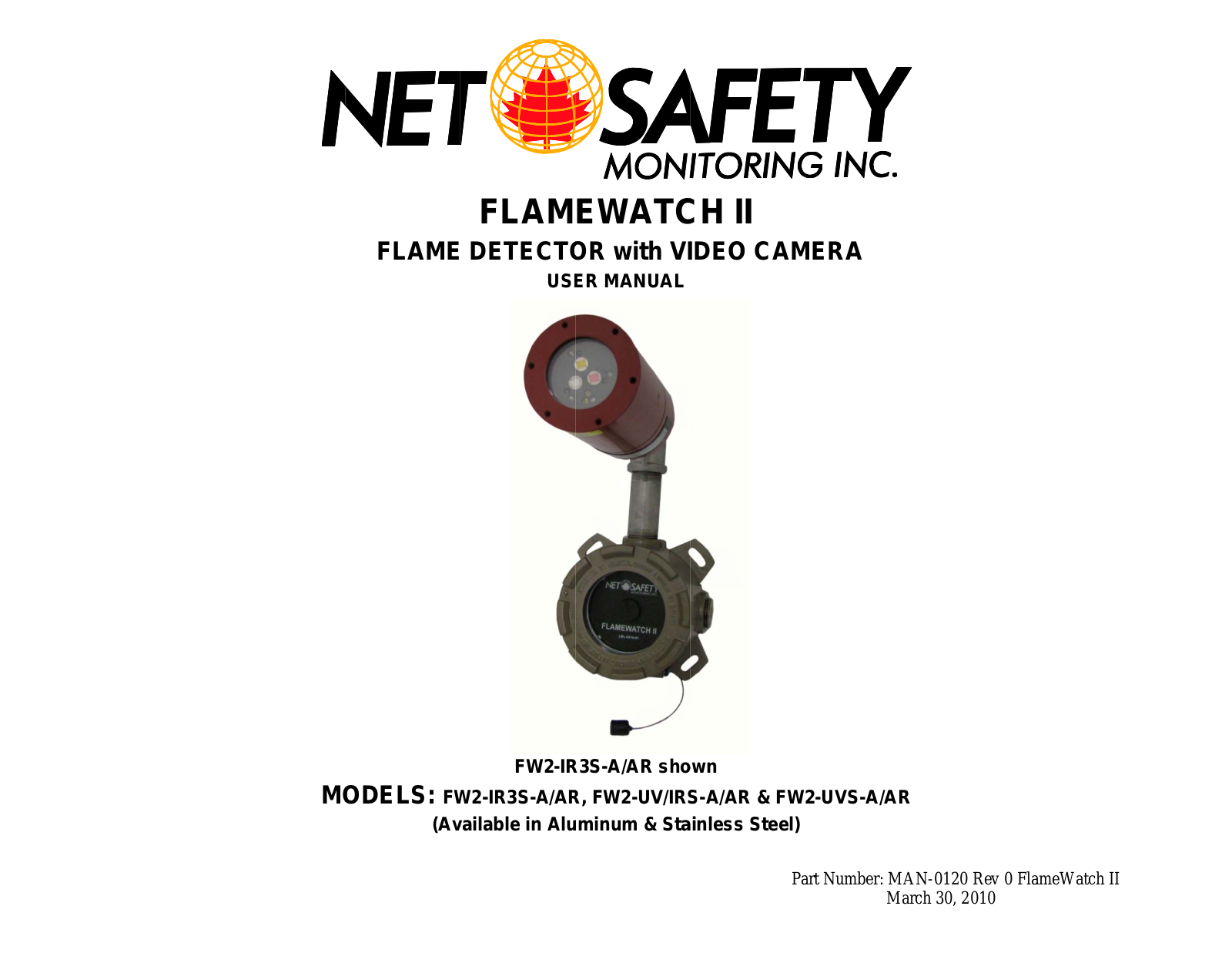 Net Safety Monitoring FlameWatch II Operating Manual