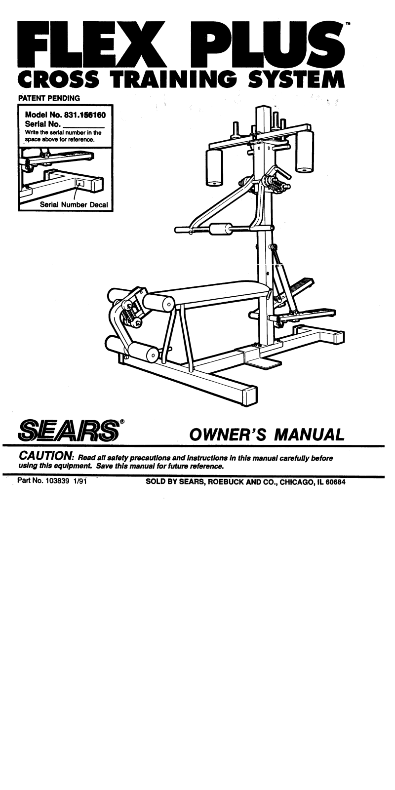 Weslo 831.156160 Owner's Manual