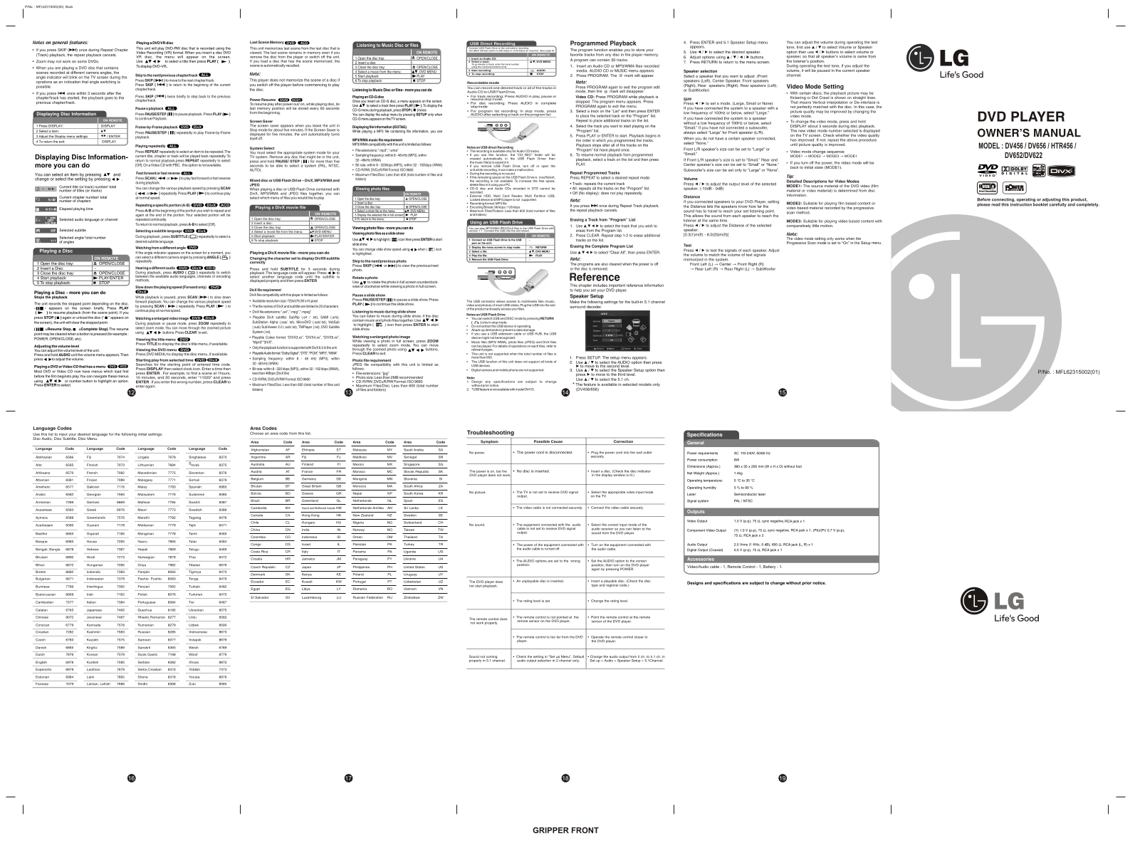 LG DV652-P, DV622-P Owner’s Manual