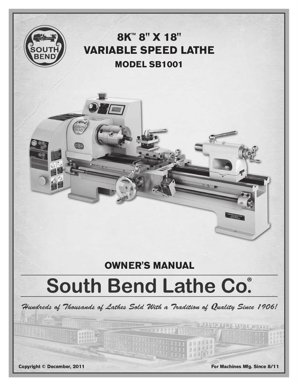 Southbend SB1001 User Manual