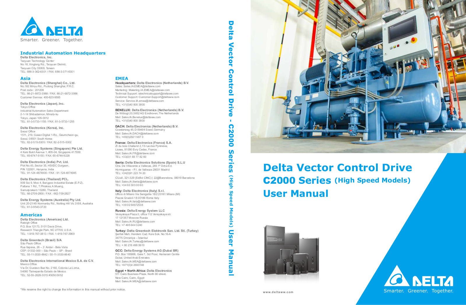 Delta VFD300C43S-HS, C2000-HS Series, C2000 Series, VFD1100C43A-HS, VFD1600C43A-HS User Manual