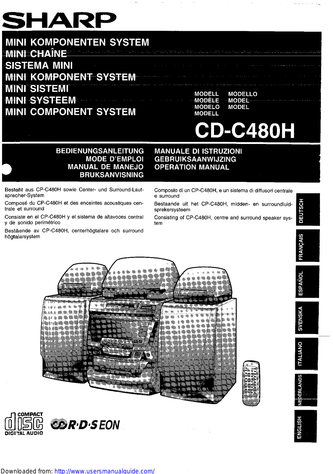 SHARP CD-C480H User Manual