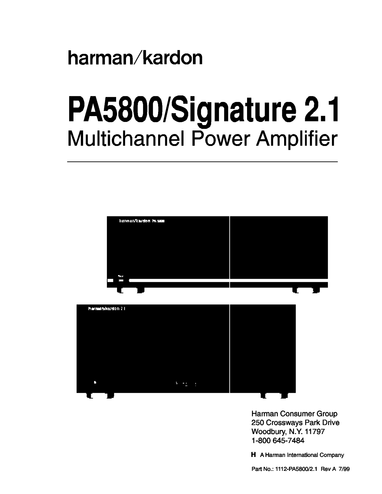 Harman Kardon PM-5800 Owners manual