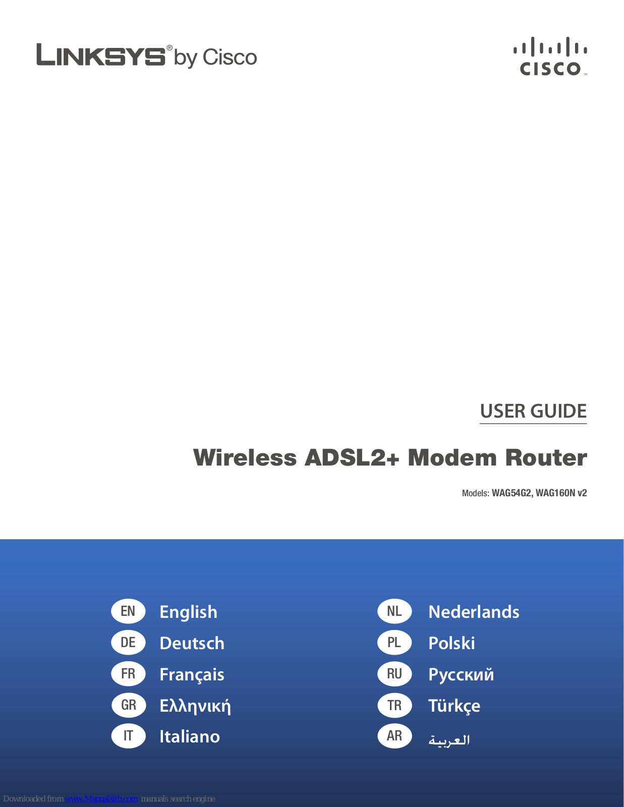 Cisco Linksys WAG54G2, Linksys WAG160N v2 User Manual