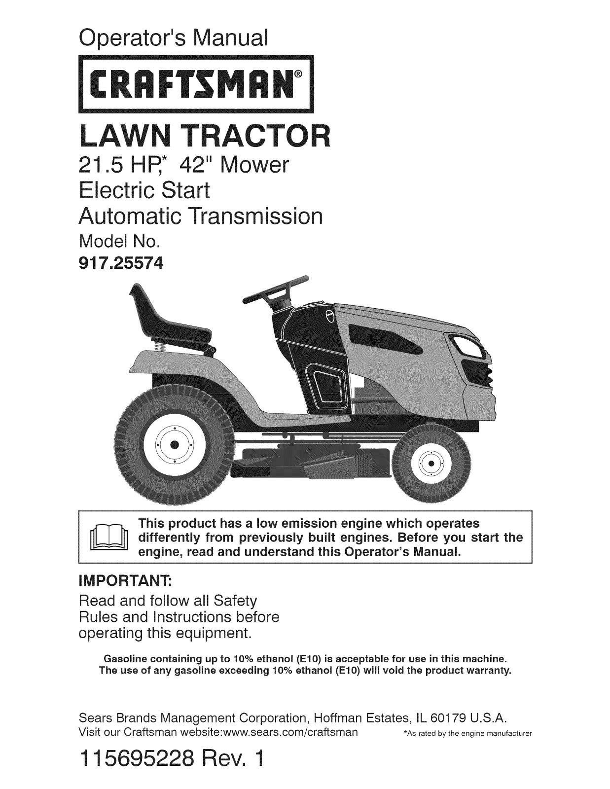 Craftsman 917255744 Owner’s Manual