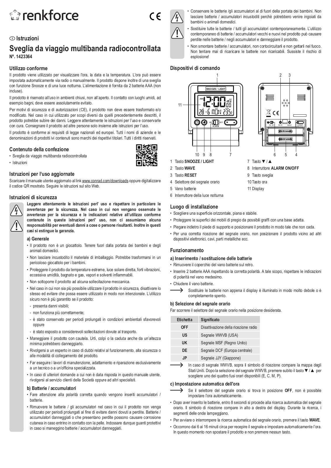 Renkforce 1423364 Operating Instructions