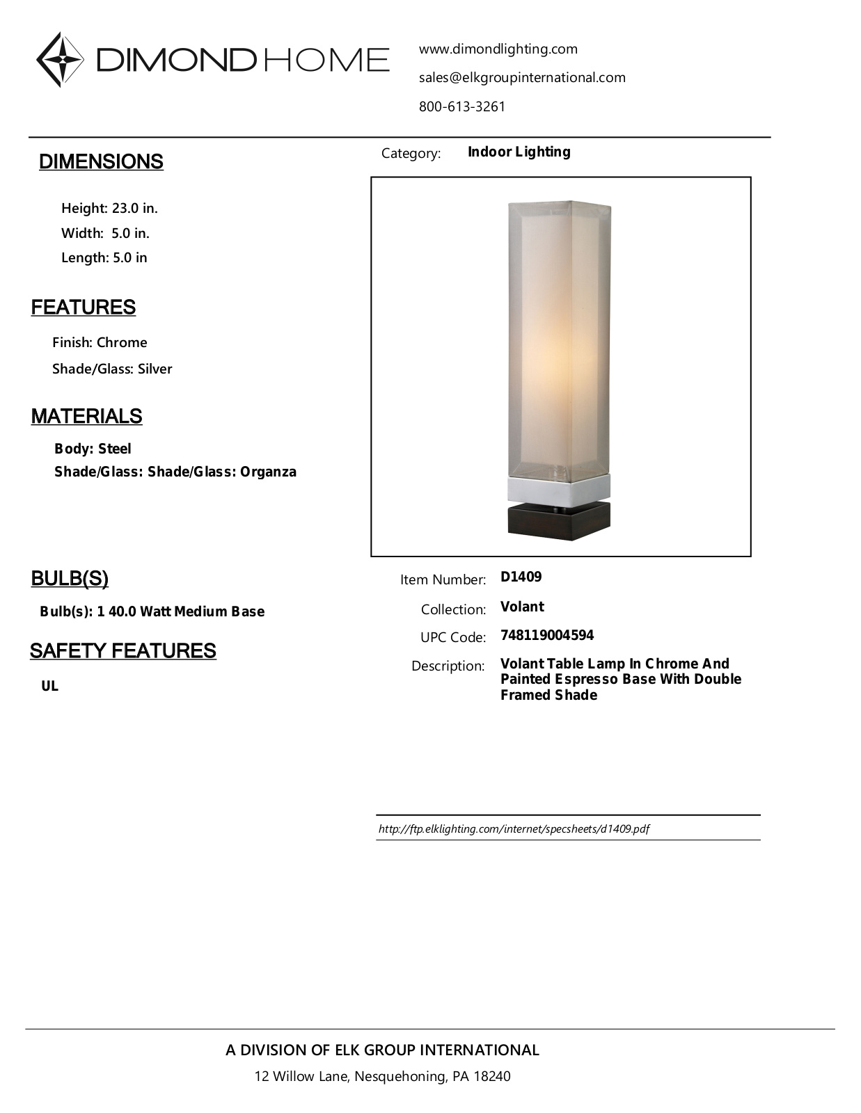 ELK Home D1409 User Manual