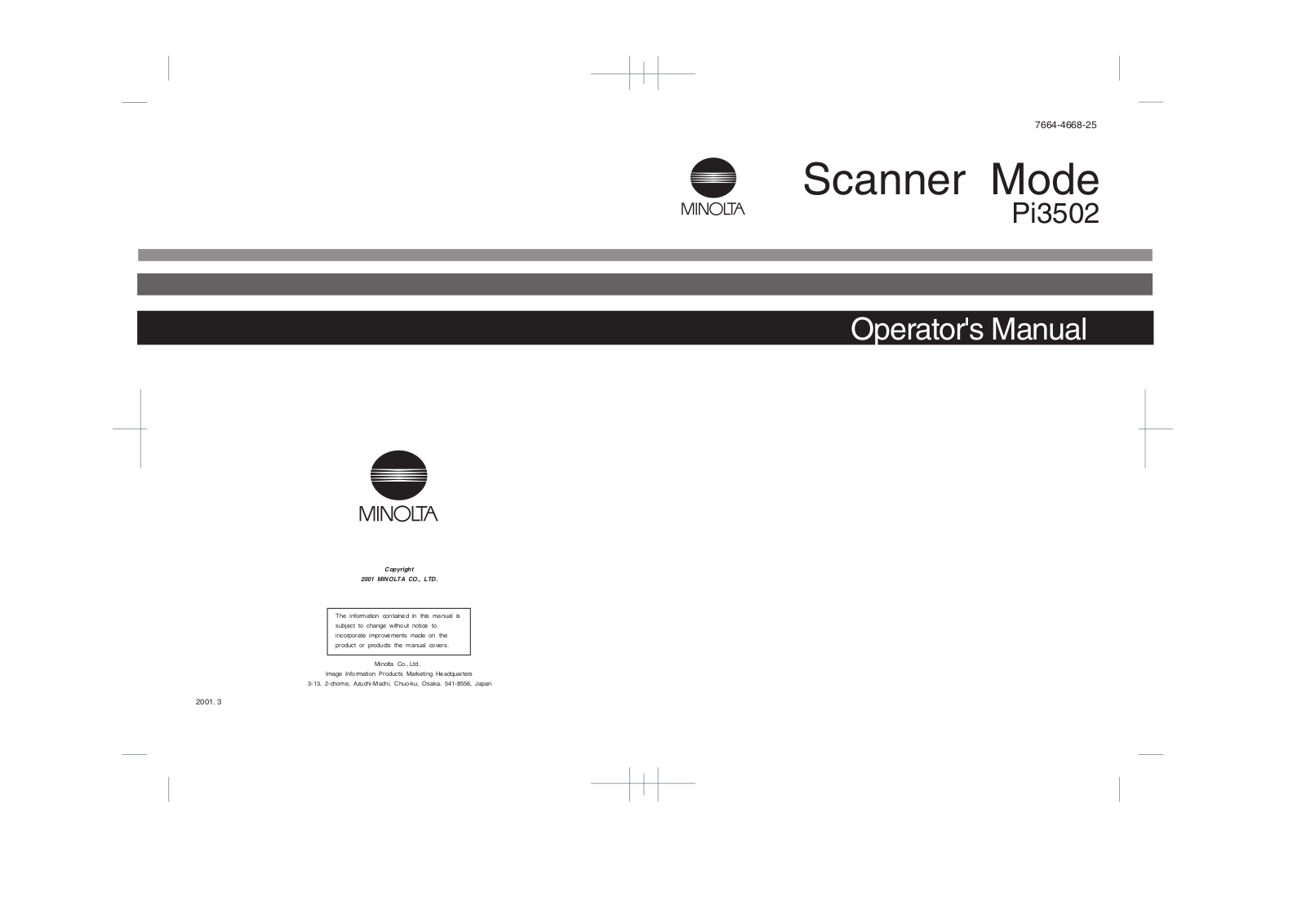 Konica Minolta DI200F, DI200, DI351, PI3502, DI251 User Manual