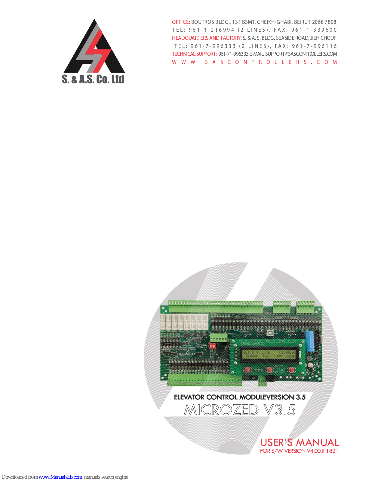 S.& A.S. MicroZed V3.5 User Manual